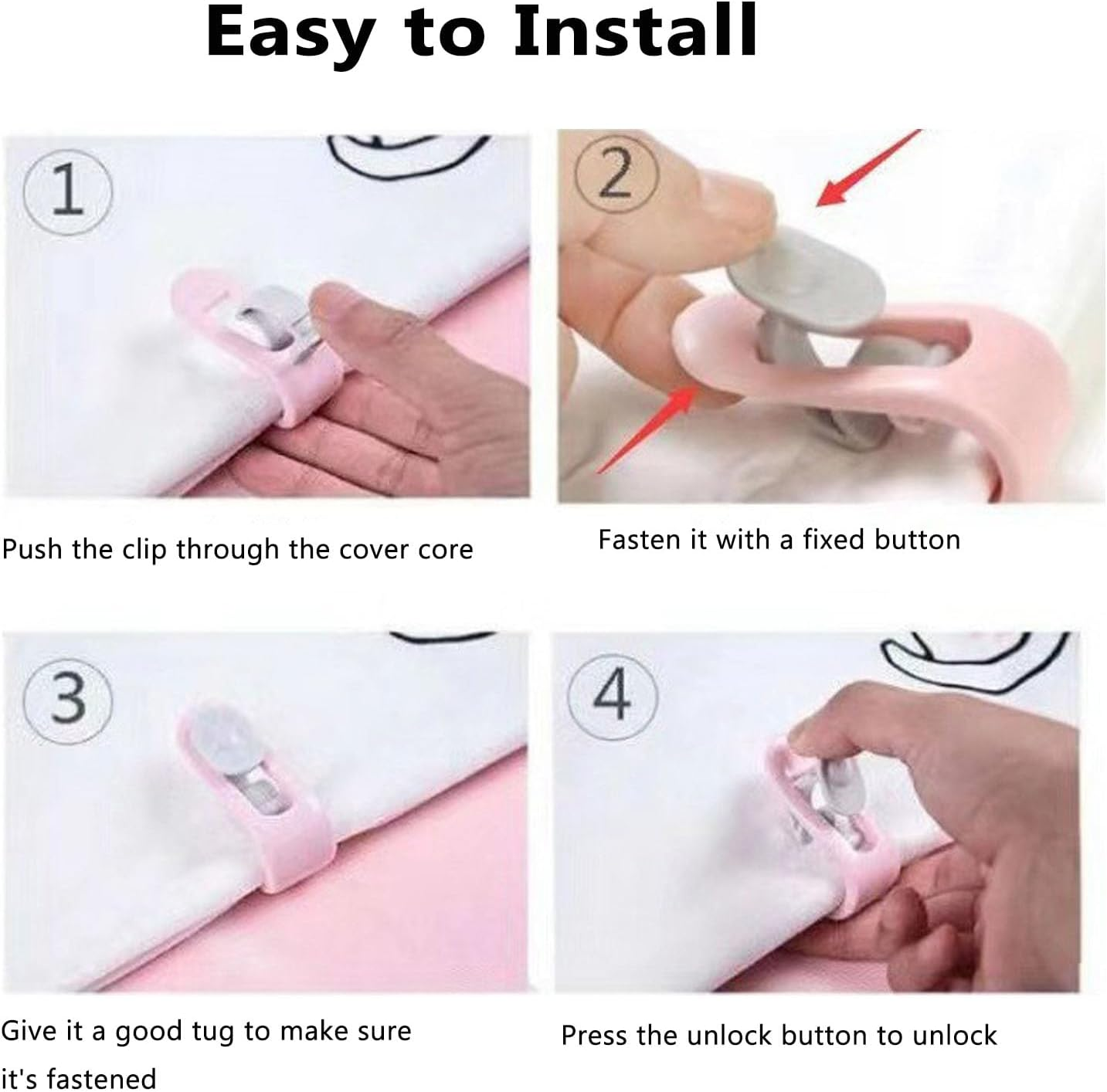 16Pcs Quilt Duvet Clips,Non-Slip Bed Sheet Clips,Clip No Pins Safe Design,Padded Clips Blanket Fasteners to Secure Bedding for Preventing Comforters from Shifting inside Duvet Cover