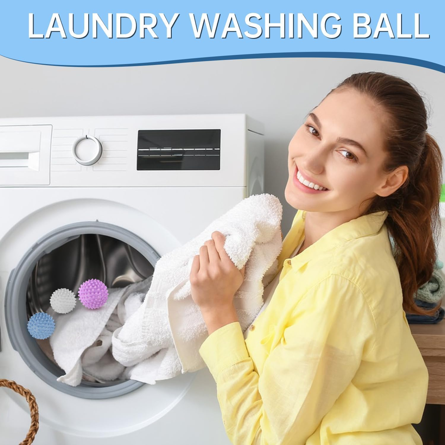 Anti-Static Fabric Laundry Washing Balls, 9Pcs anti Static Dryer Drying Balls for Laundry,Anti Static Tumble Dryer Ball,Dryer Balls Laundry anti Static,Clothes Dryingandfluffing Fabric Softener Ball image number 4