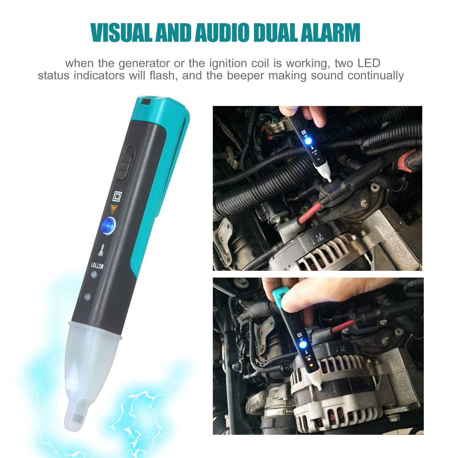 Eacam Test Pen, Automotive Non-Dismantle Electronic Faults Detector, Automotive Electric-Magnetic Indicator Ignition Tester, Car Ignition Coil Diagnostic Tester, Car Fault Detector image number 3