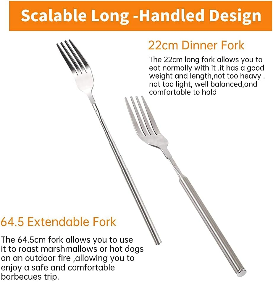 Stainless Steel Extendable Forks - BBQ & Dinner Forks, Extends to 25 Inch image number 6