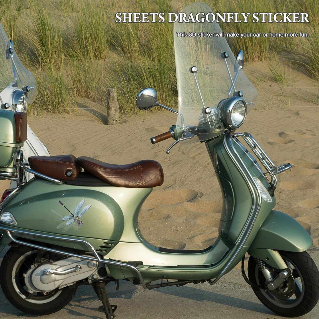 OSALADI Realistic 3D Insect Car Sticker Wall Decor Dragonfly Decals Easy Apply image number 6