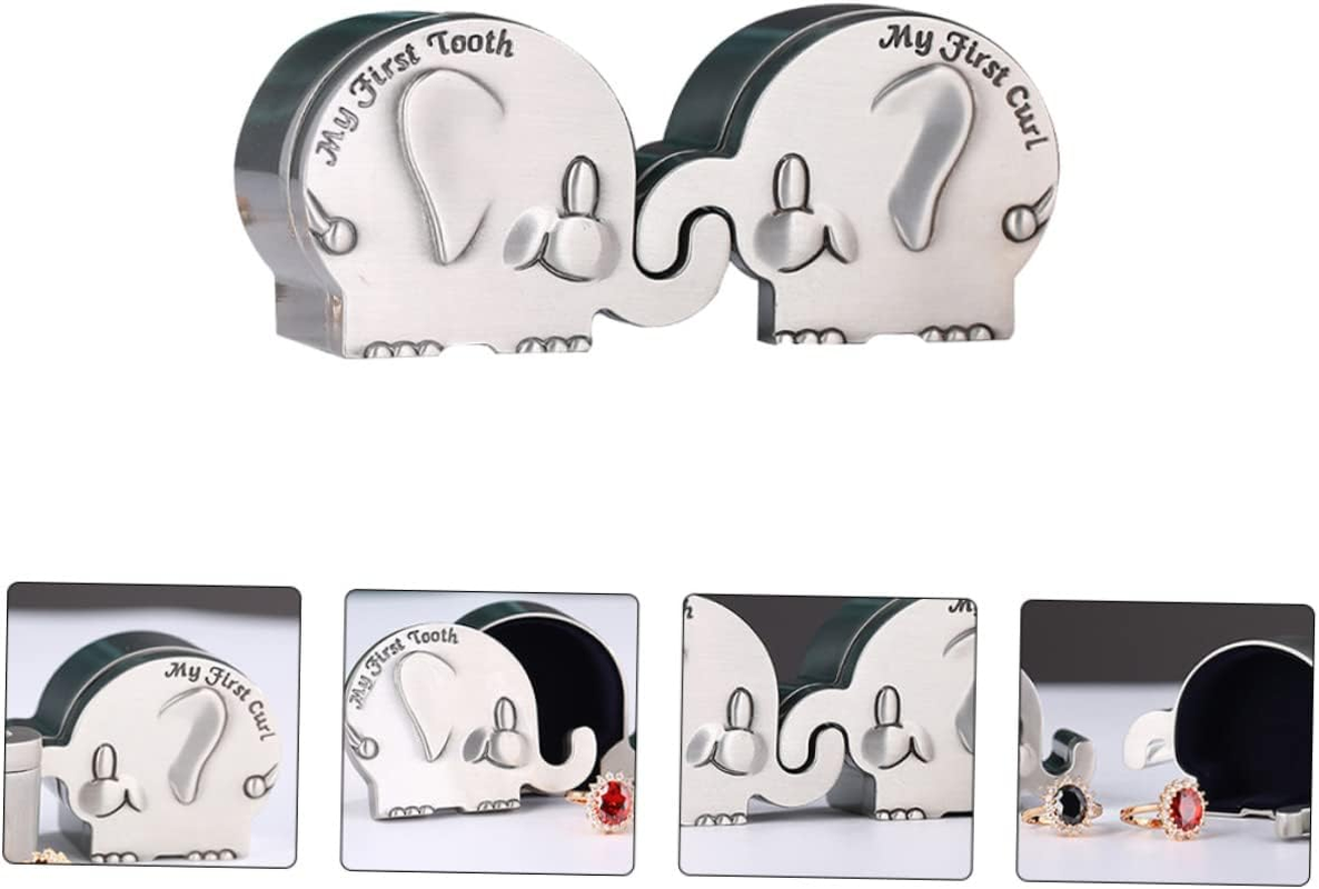 Fetal Hair Collection Box Metal Small Teeth Keepsake Box Silver for Newborn Shower