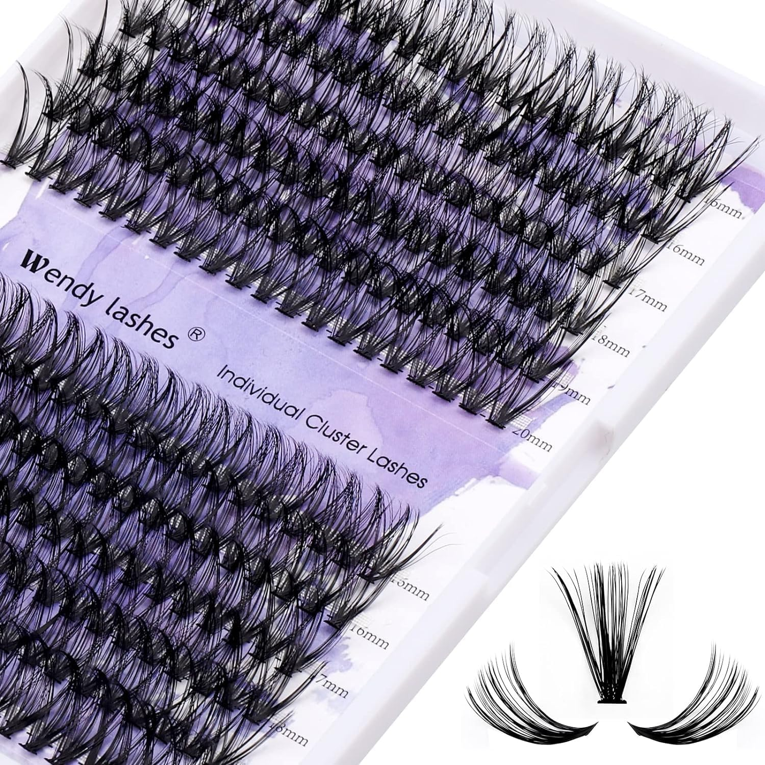 Individual Cluster Lashes 30D/40D Mixed Natural Eyelash Clusters C/D Curl 0.07Mm Matte Black Soft 16-20Mm DIY Individual Eyelashes Cluster Lashes Extension by Wendy Lashes (30/40D-D,16-20Mm Mixed) image number 3