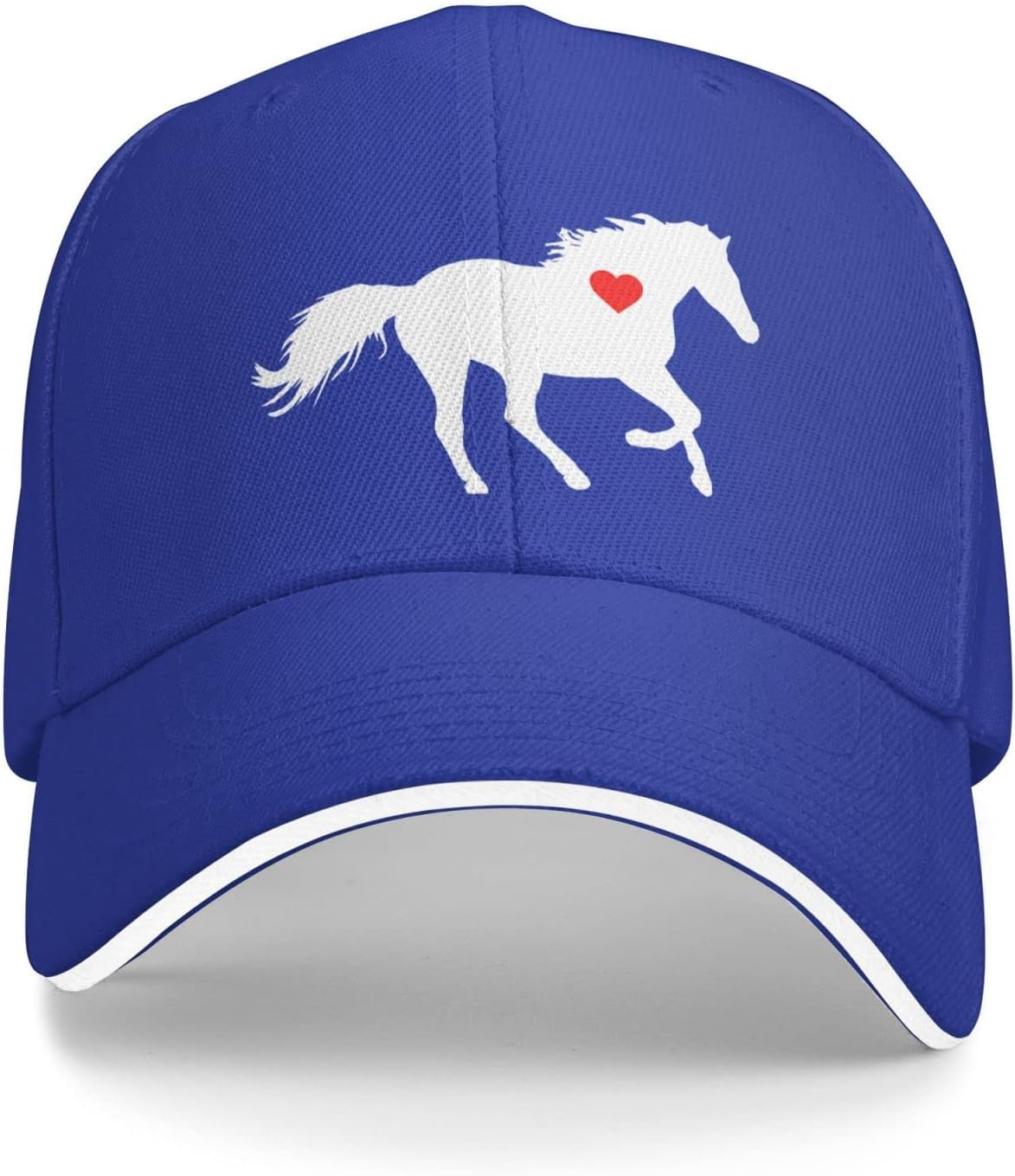 Flyjbs Unisex Running Horse Heart Baseball Hat, Baseball Cap Adjustable Hunting Cap for Men Women image number 4