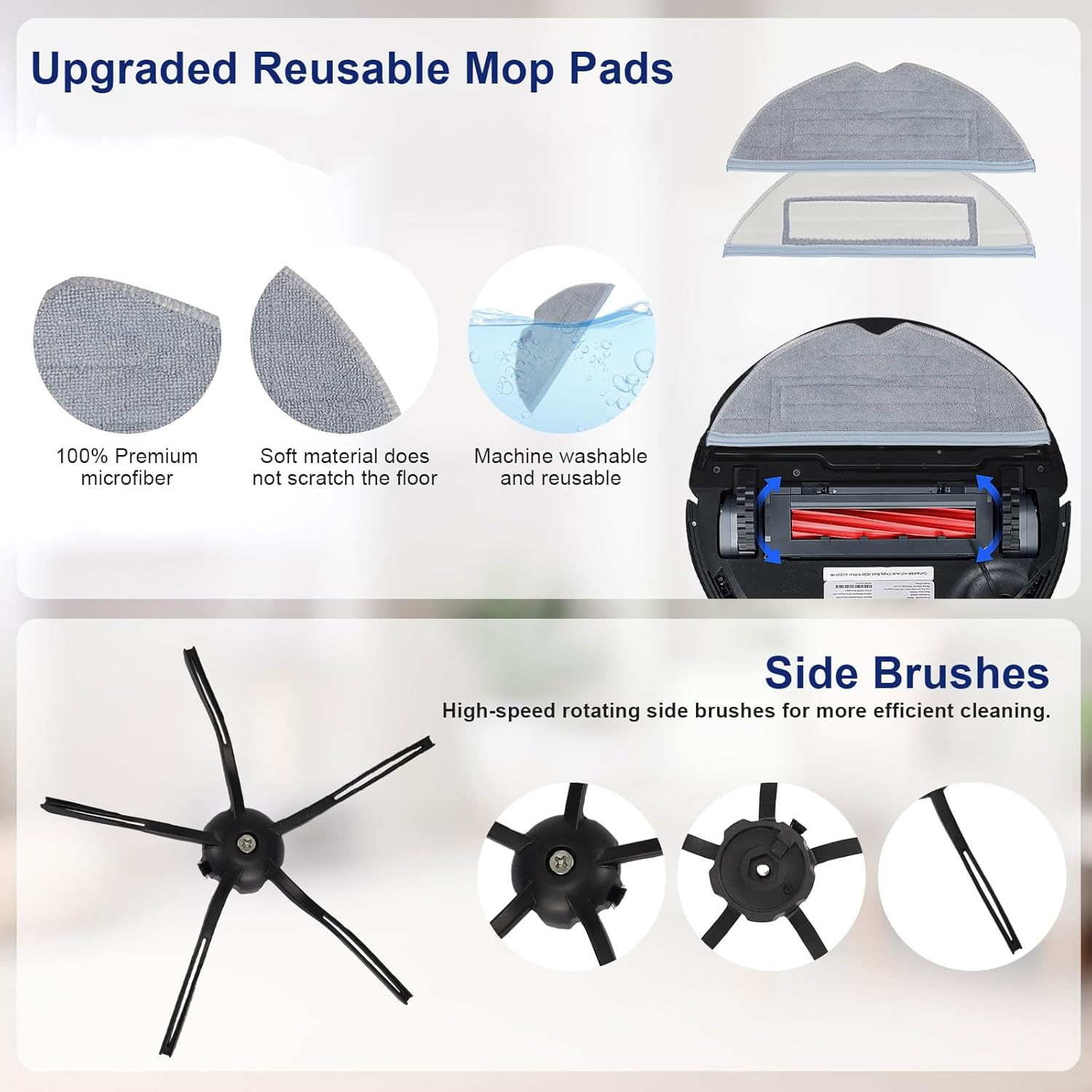 Feilifan Accessories Kit for Roborock S7 Maxv Ultra/ S7 Max Ultra Robot Vacuum Cleaner, 25 Pcs