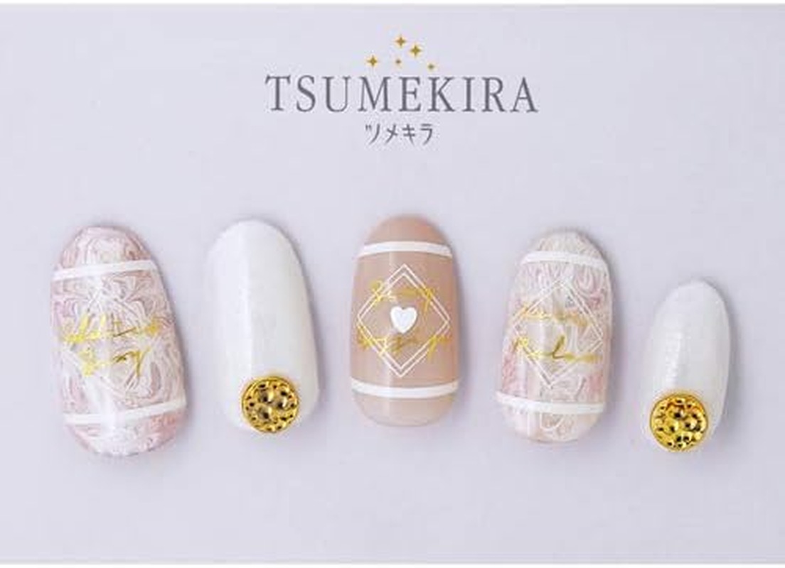 TSUMEKIRA SG-NYM-109 Nail Stickers, Produced by Maya Nishiyama 5, Addiction, Matte Gold, Multicolor, 1 Piece