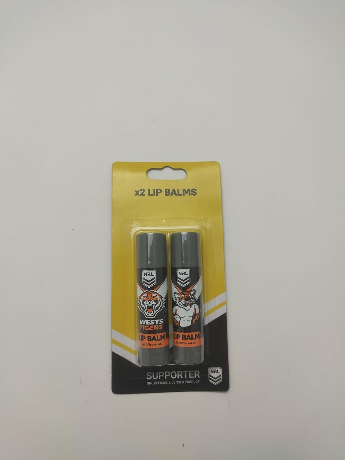 NRL West Tigers Lip Balm (Pack of 2)