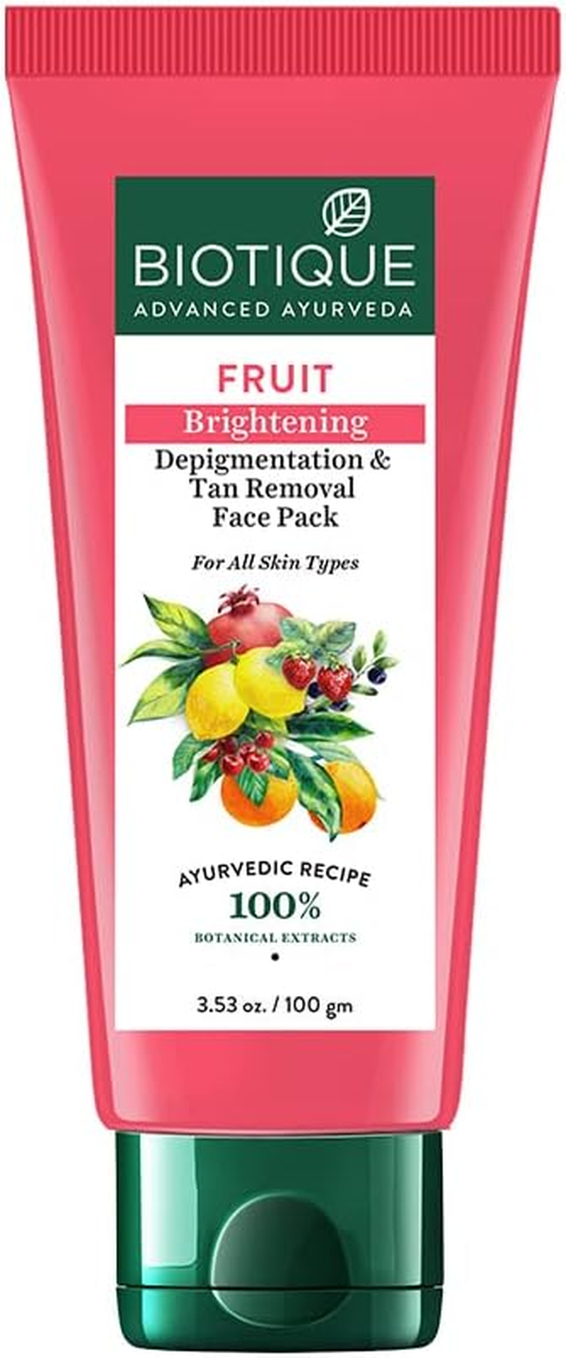 Biotique Bio Fruit Whitening and Depigmentation Face Pack, 100G image number 1
