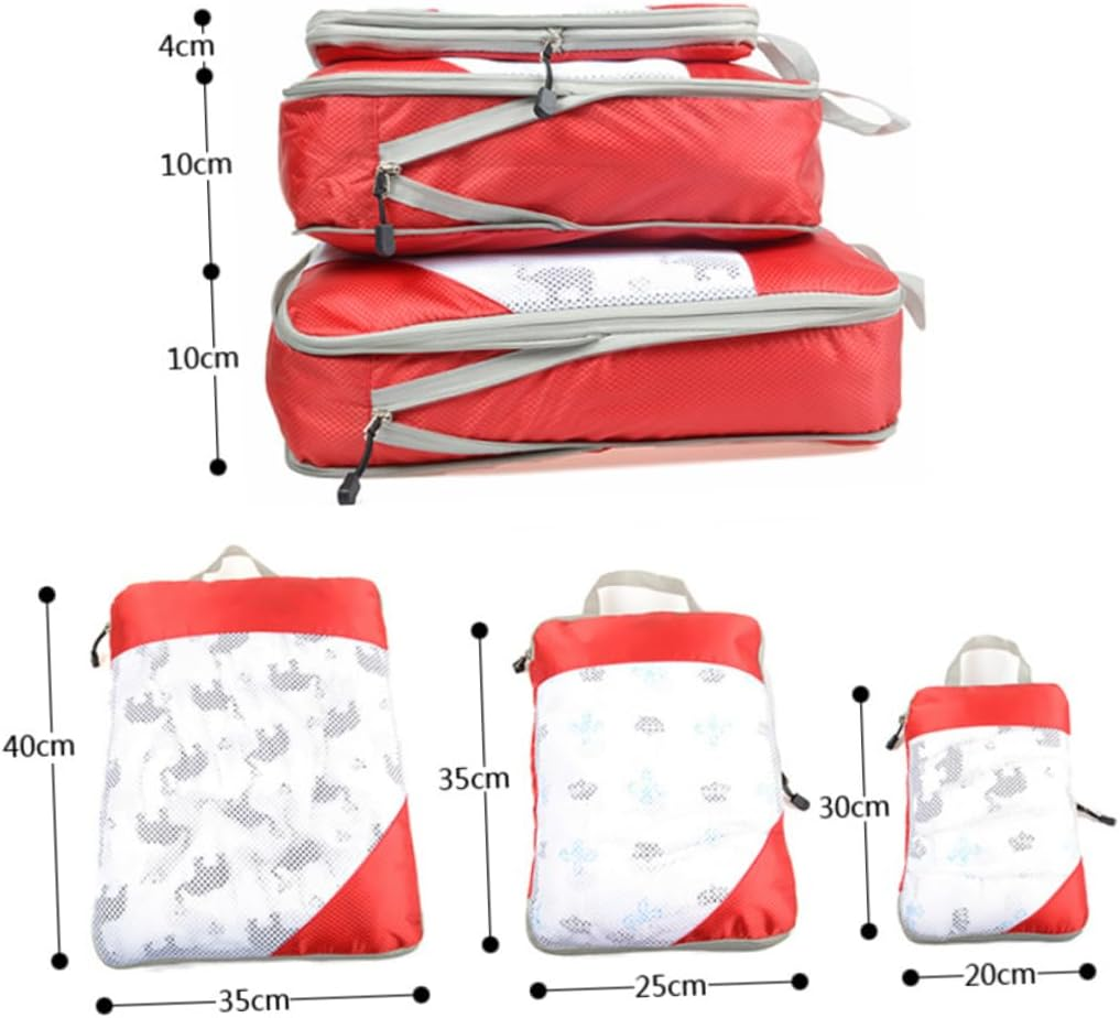 STOBAZA 3Pcs Nylon Travel Compression Storage Bag Suit Vacuum Storage Bag for Luggage Clothes Pouch image number 5