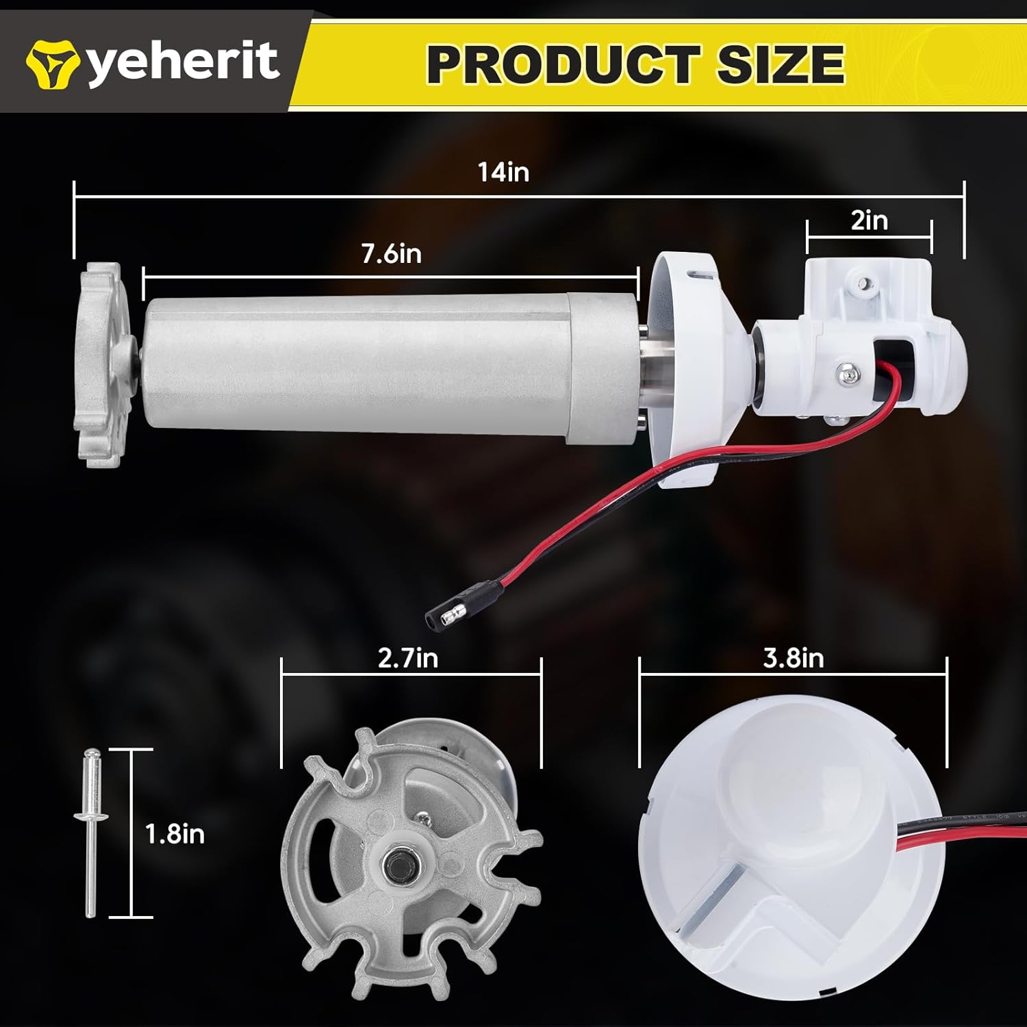 Awning Torsion Assembly White Compatible with Dometic 9100 Power Patio Awning Power Motor RH Drive Head Assembly 910 915 916 917 Replace# 3310423.209B image number 1