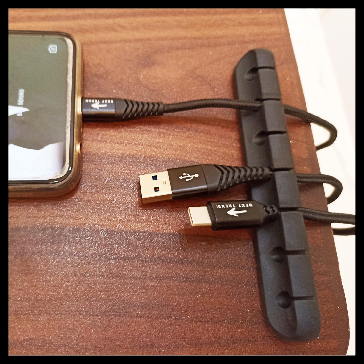 Nexttrenddot Cable Holder Clips, 3-Pack Cable Management Cord Organizer Clips Silicone Self Adhesive for Desktop USB Charging Cable Nightstand Mouse Cable Power Cord Wire PC Office Home image number 1