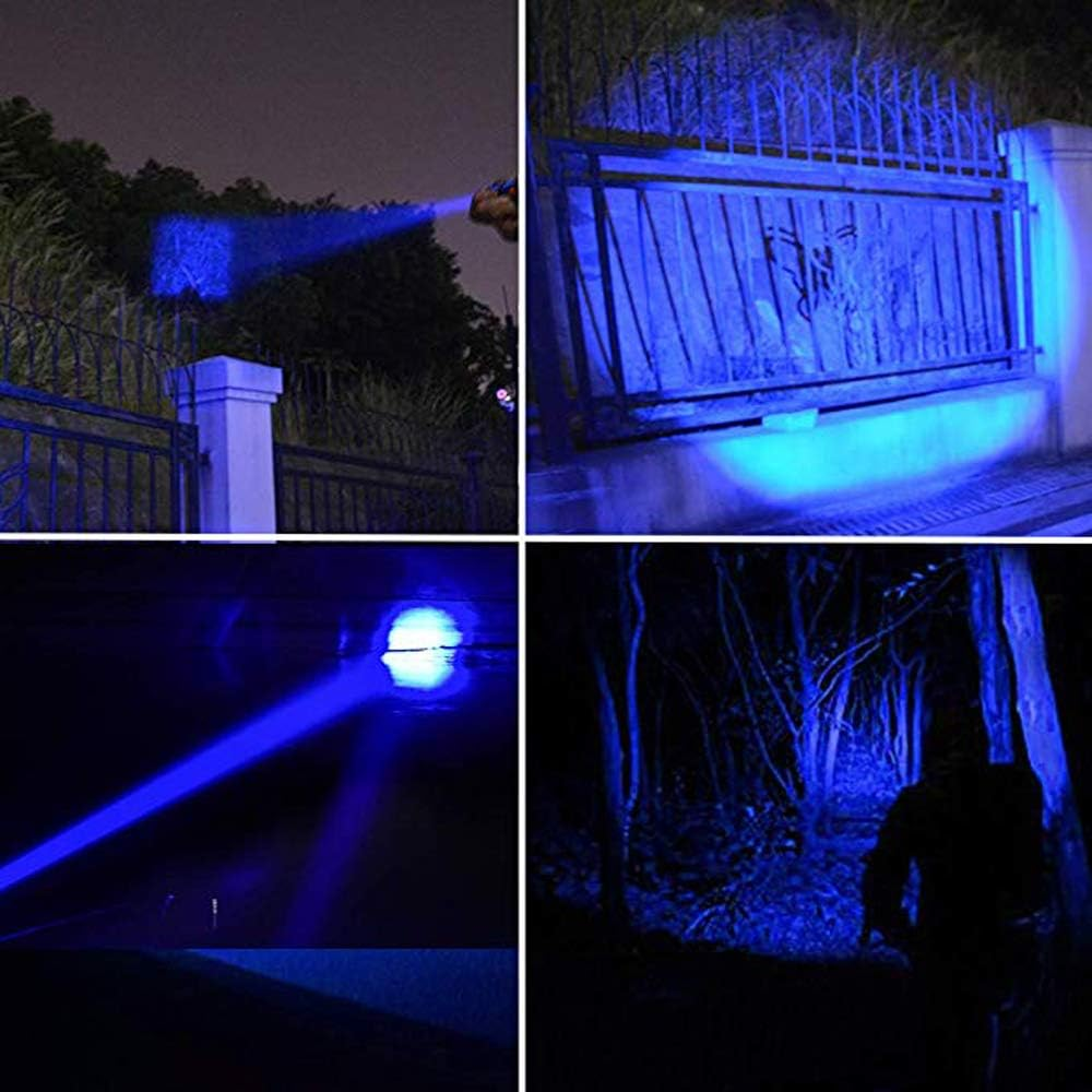 Blue Torch, WESLITE Blue Light Mini Torch Blue Beam LED Flashlight Torches 3 Modes Zoomable with Clip Long Range for Night Fishing Hunting(Battery Not Included) image number 3
