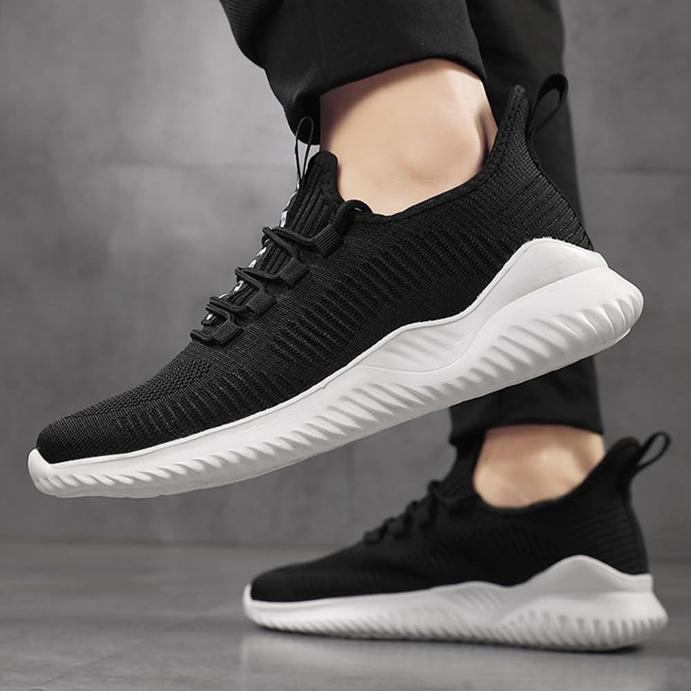 Men'S Running Shoes Non Slip Walking Sneakers Sports Fashion Casual Dress Footwear Mesh Breathable Lightweight Tennis Gym Athletic