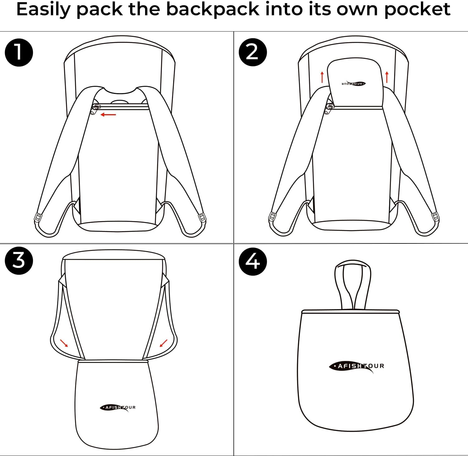 AFISHTOUR Ultralight Waterproof Hiking Backpack for Men & Women, 15L Packable Hiking Daypack, Roll Top Closure Small Dry Bag Backpack for Cycling, Camping, Skiing, Boating - 15L-Blue image number 4