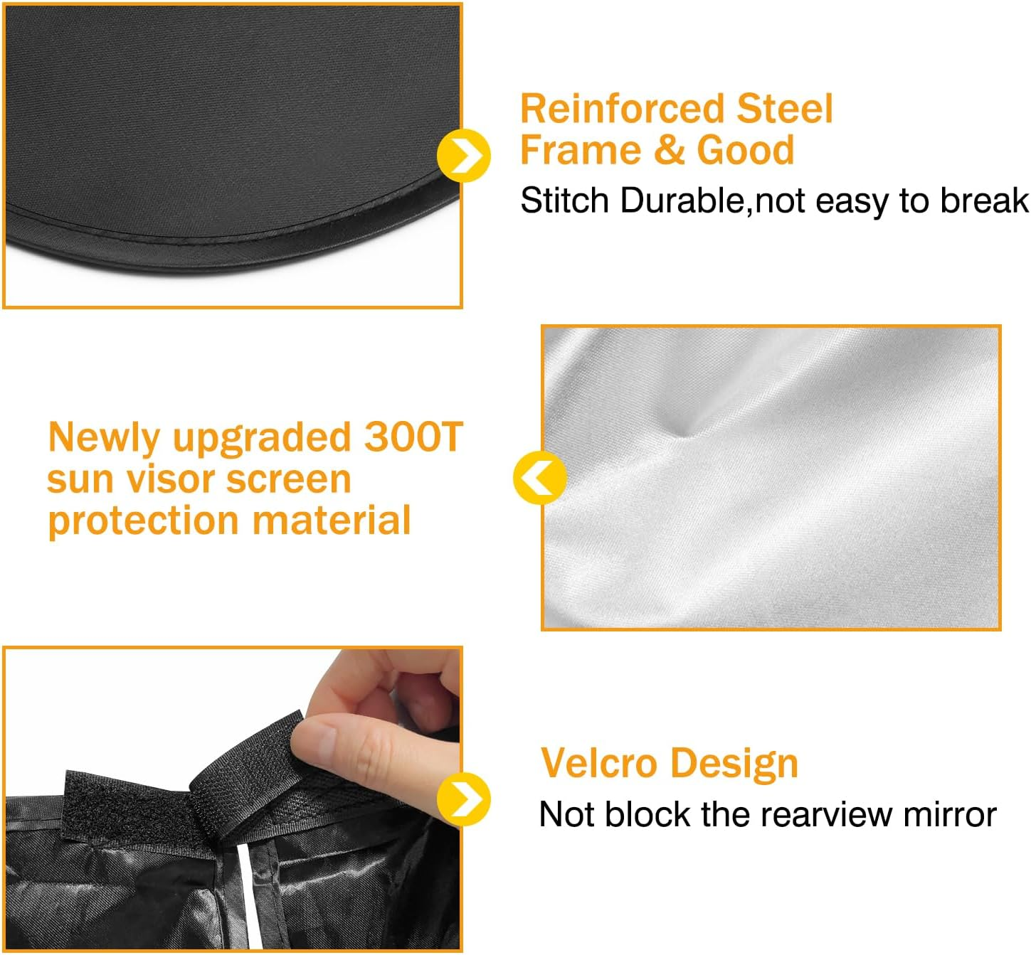 For Jeep Wrangler JL JLU 2018-2025 / Gladiator 2020-2025 Sunshade, Car Front Window Covers Sun Visor Protector, Foldable Blocks UV Rays Windshield Sun Shade for Jeep Wrangler Gladiator Accessories