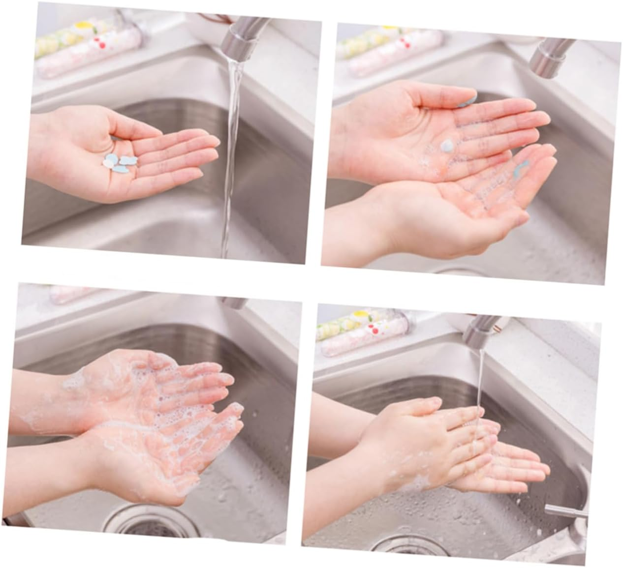 TOBBOMEY 12Pcs Portable Soap Sheets Hand Bath Mini Slice Sheets Disposable Soap Flakes for Travel Safe Random Pattern