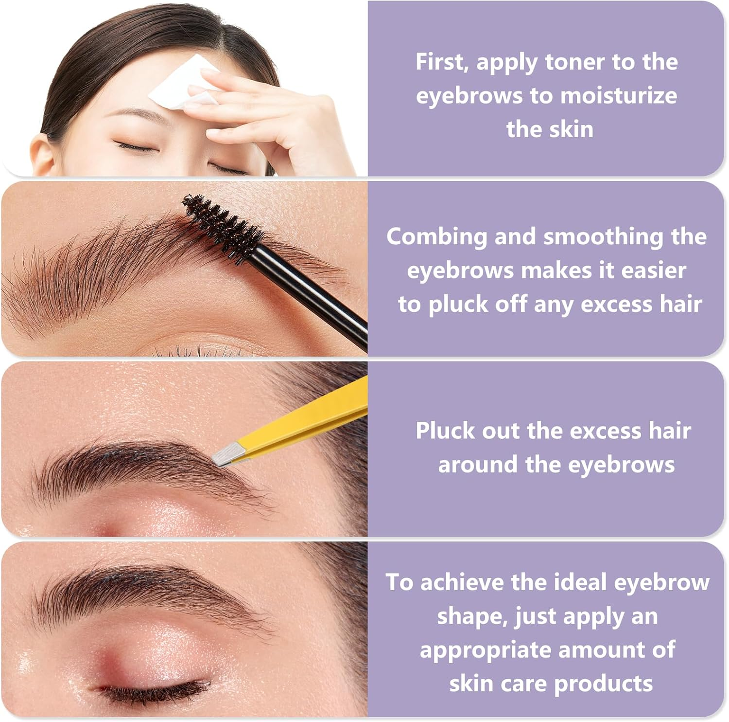 6Pcs Eyebrow Grooming Kit, Stainless Steel Eyebrow Tweezers (4 Types) + Eyebrow Brush + Eyebrow Scissors, Tweezers Set for Eyebrow Trimming, False Eyelashes and Daily Beauty Care image number 6