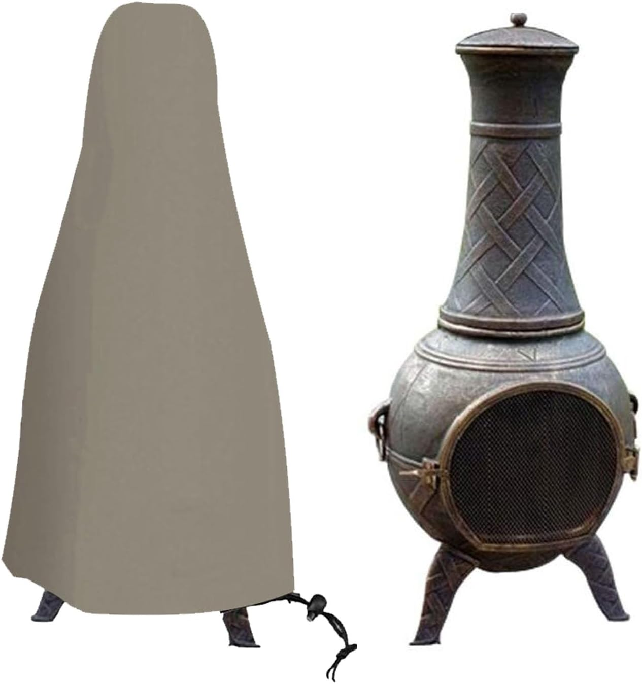 Chiminea Covers Waterproof, Protective Fire Pit Heater Cover, Outdoor Patio Chiminea Caps, Outdoor Patio Chiminea Covers Durable for Clay Chiminea image number 4