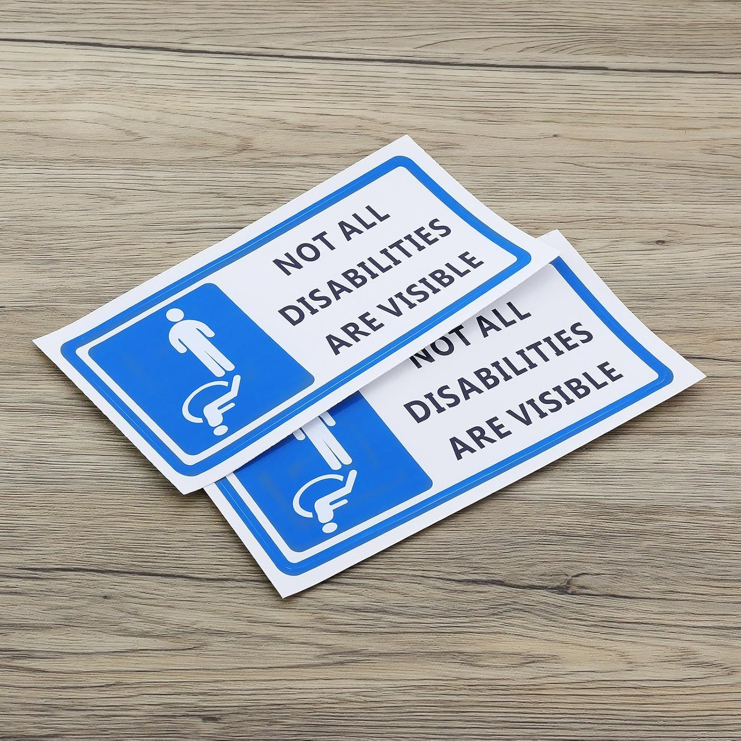 LT Easiyl 5PCS Warning Sign NOT All Disabilities Are Visible Sticker Large Sticker 90Mm X 200Mm for Transport and Public Safety Disabled Car Stickers image number 3