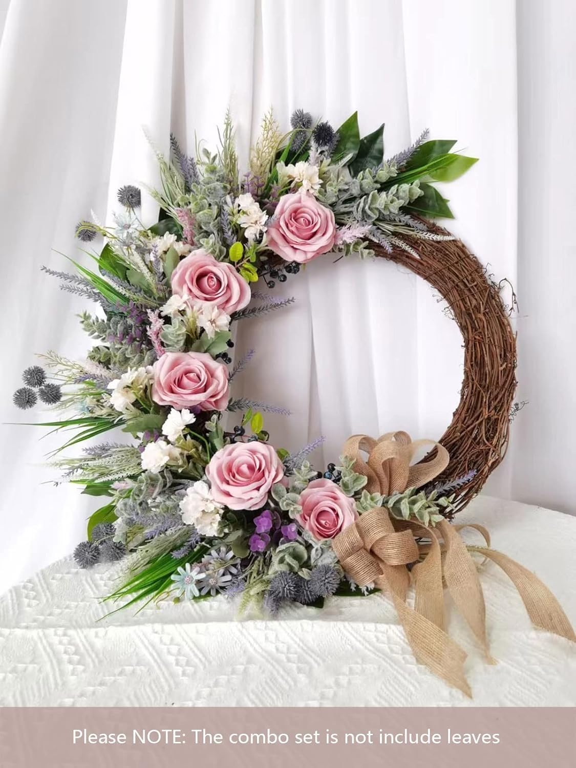 Artificial Roses Flowers Pink Bouquets Box Set for Wedding Bridal Bouquets DIY Party Table Centerpieces Floral Arrangements Home Decor (Indoor/Outdoor) Blush 19Pcs image number 3