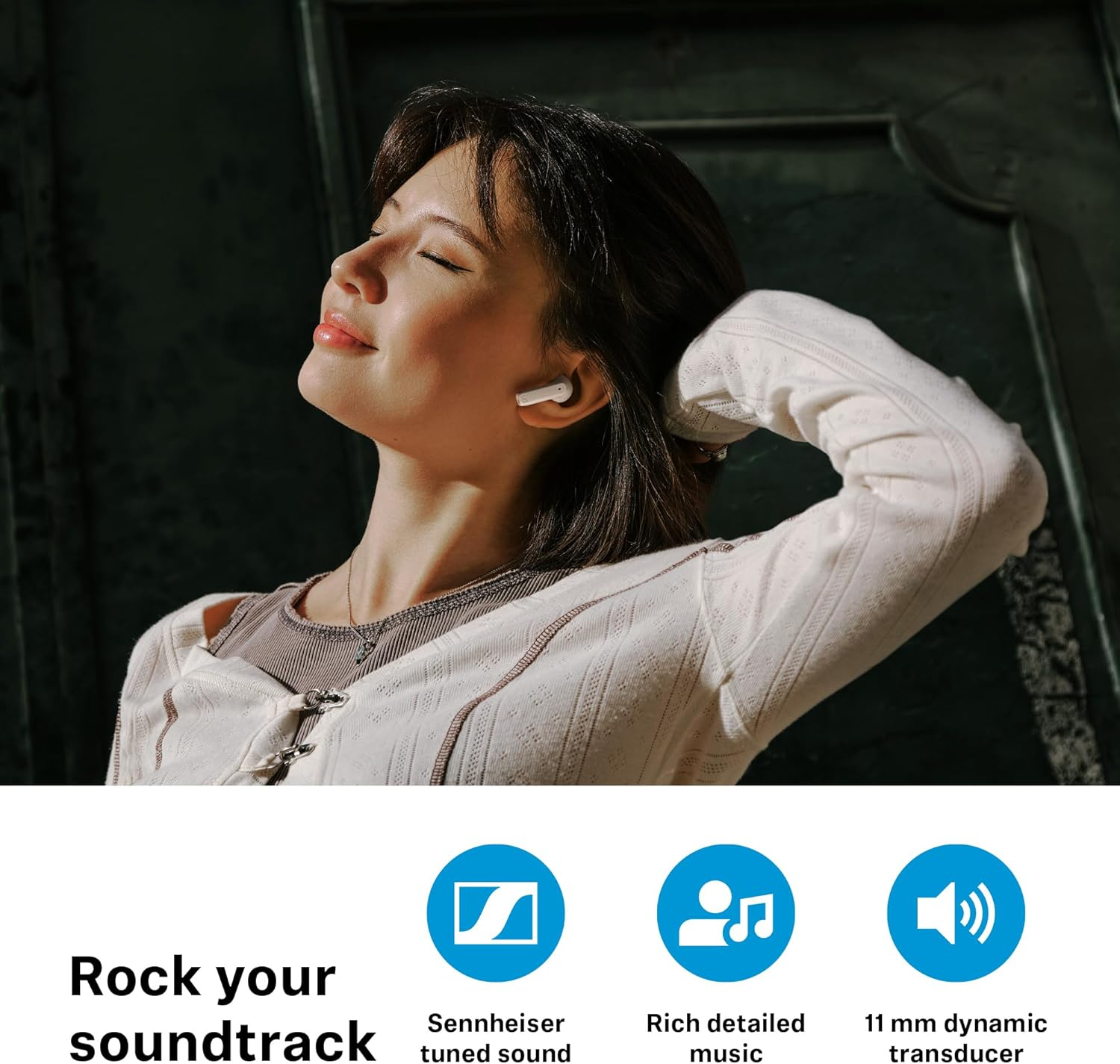 Sennheiser ACCENTUM Open Wireless Earbuds - Open Ear Buds Design, Dynamic Sound & Bluetooth 5.3, IPX4 Splash Protection, 28 Hours Battery Life, USB-C Charging Case, for Music, Travel, Black - Sakura image number 7