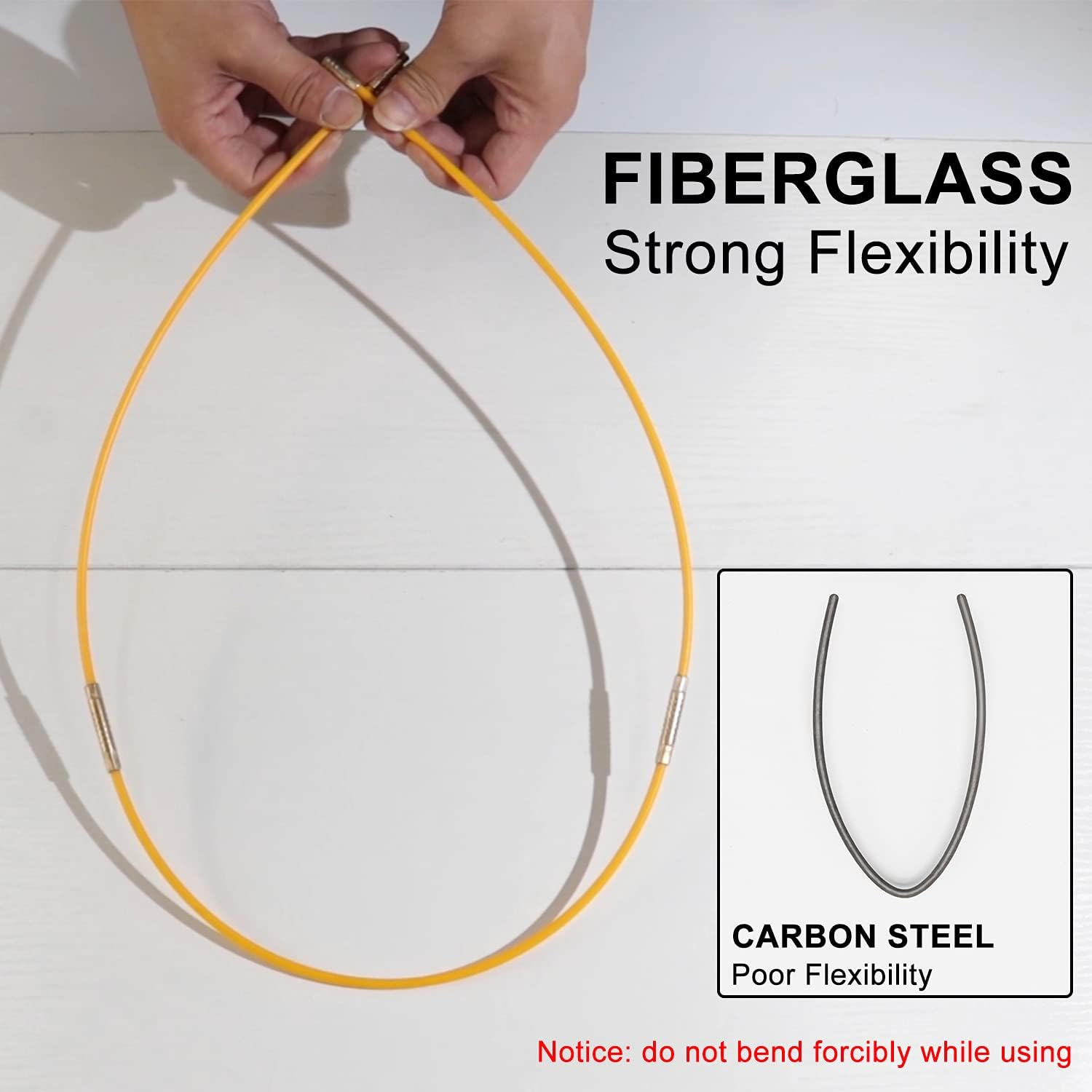 Boeray 11' Fiberglass Running Electrical Wire Cable Pulling Fish Tape Kit with 5 Different Attachments in a Carrying Case - 33Ft image number 2