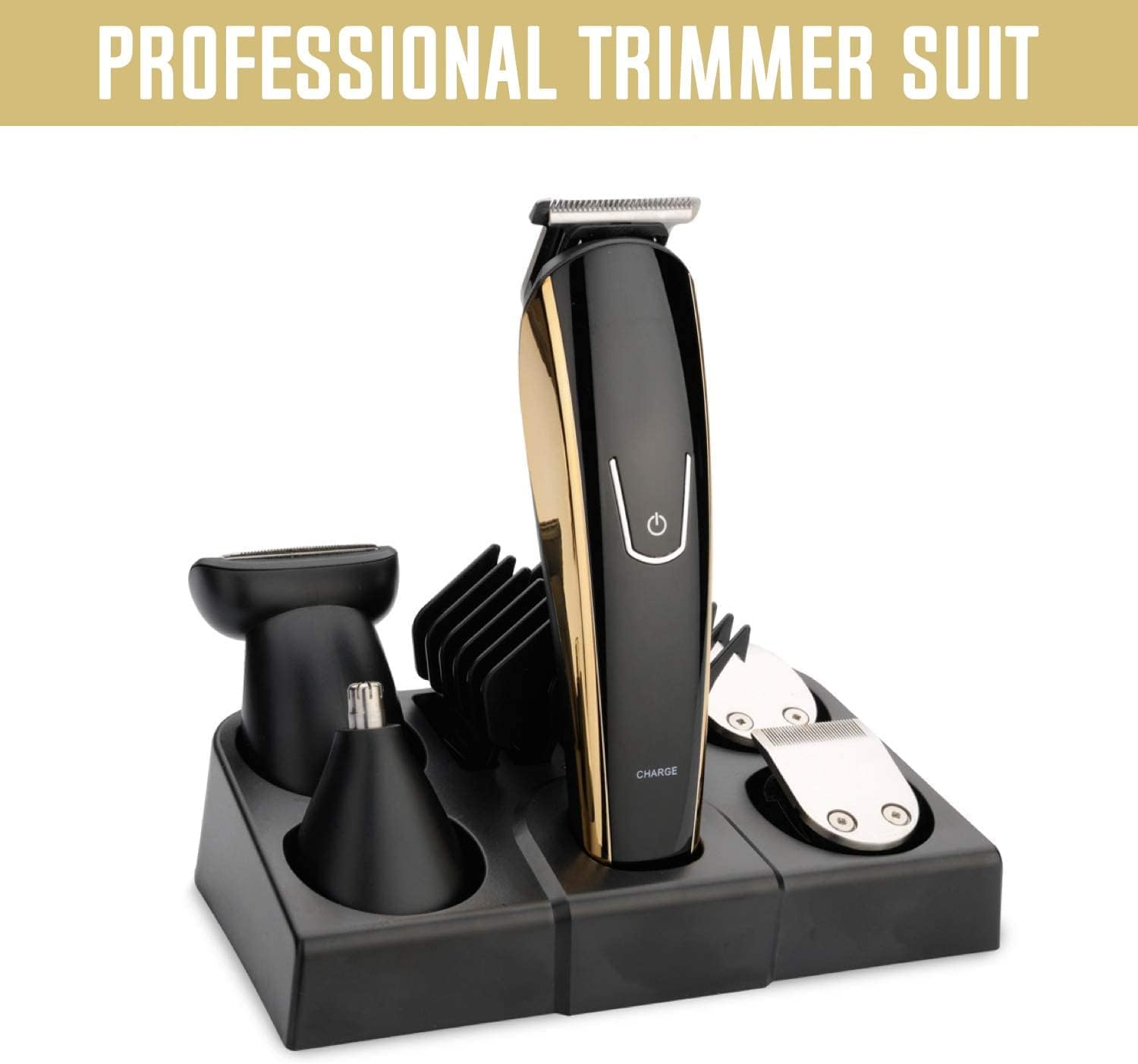 5-In-1 Beard Trimmer for Men - Hair Clippers Cordless, Electric Grooming Kit for Bear/Hair/Face/Nose/Ear, USB Rechargeable Waterproof Body Hair Trimmer for Quick Cut, Gifts for Husband Father image number 1