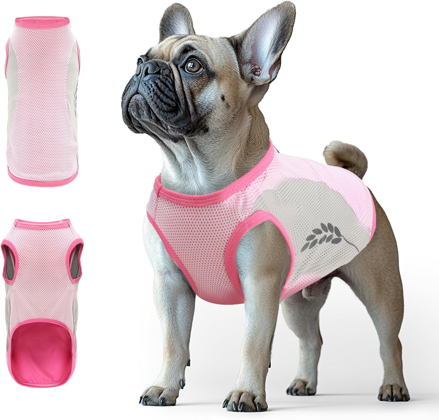 Viiotu 2 Pack Dog Cooling Vest, Lightweight Breathable Ice-Cooling T-Shirts with Reflective Strip for Small Dog Cat
