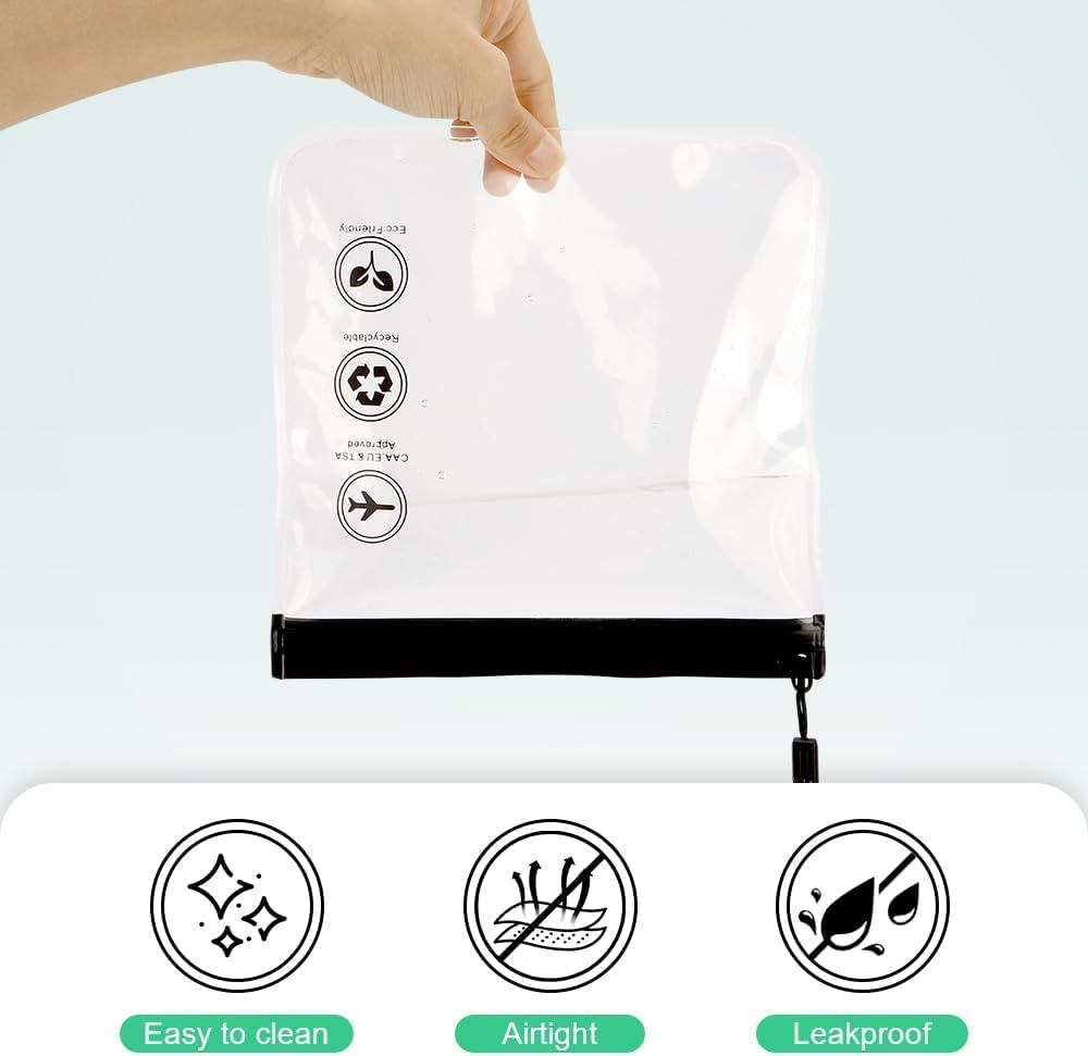 Clear Travel Toiletry Bags, TSA Approved, Quart Size Waterproof, 4-Piece Set image number 6