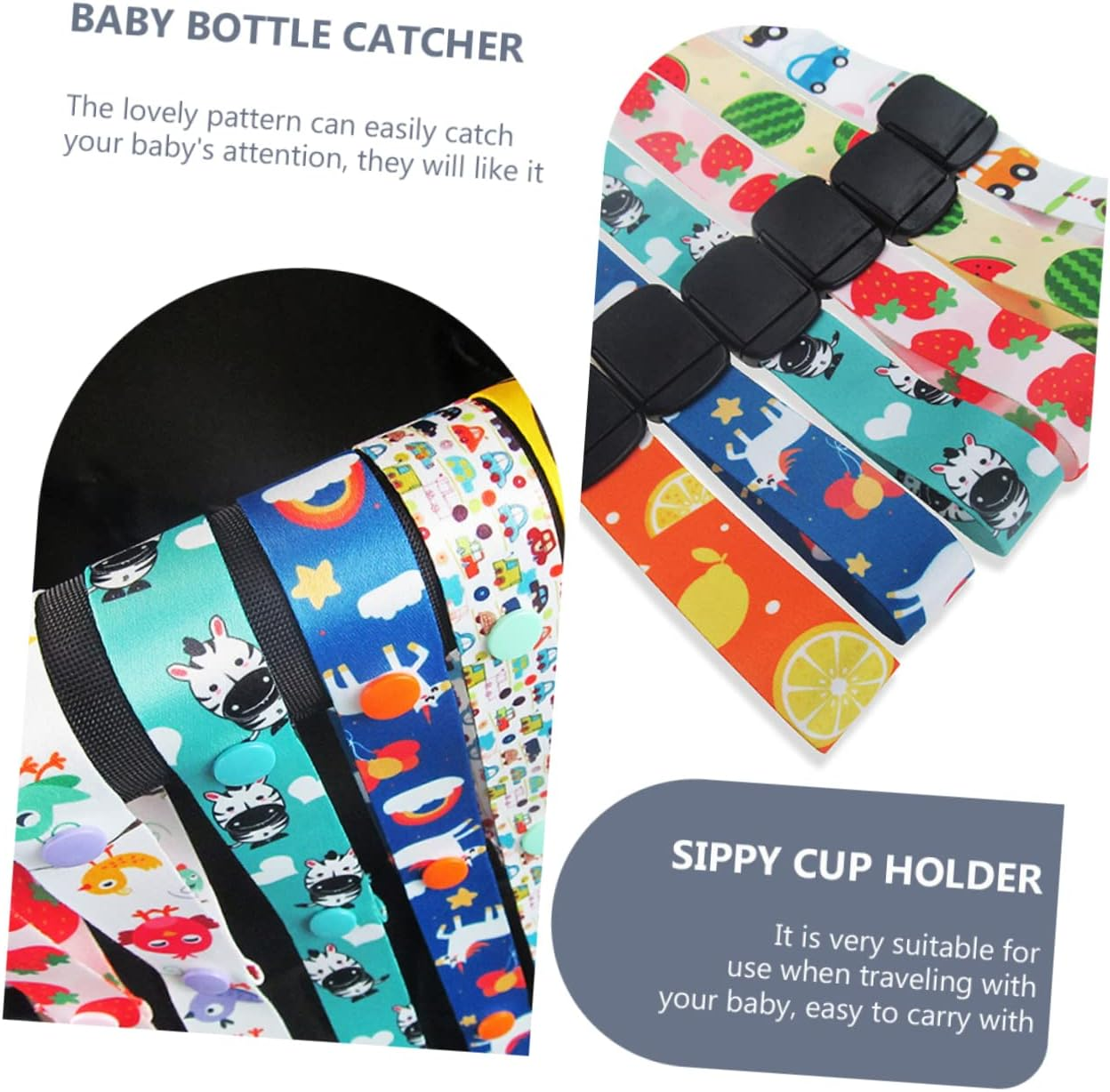 3-Pack Insulated Polyester Anti-Drop Drinking Cups for Baby, Stroller Attachable, Cold Drinks image number 3