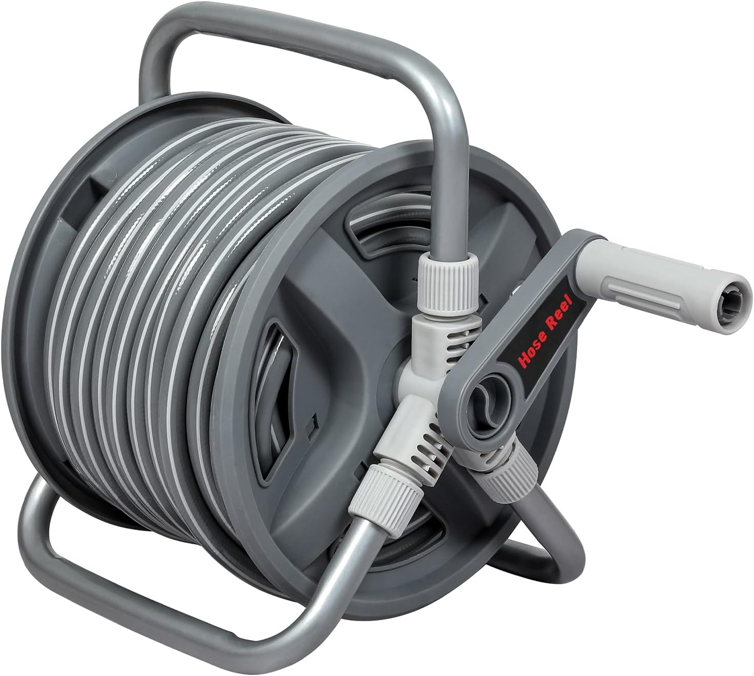 Traderight Portable Water Hose Reel Holder, 1/2'' X 20M, Wall Mount Garden Hose Reel, 2 Nozzle Modes, Self-Closing Water Pipe Valve, Handheld, Garden Watering Car Washing Pet Bathing, PP PVC Material image number 1