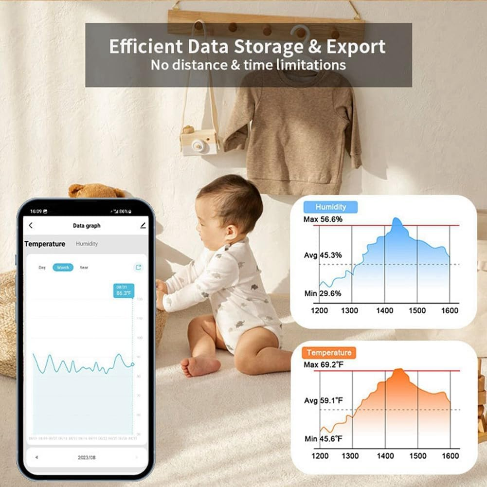 Tuya Temperature and Humidity Sensor Wireless Tuya Zigbee Temperature and Humidity Meter Home Smart Detector image number 6