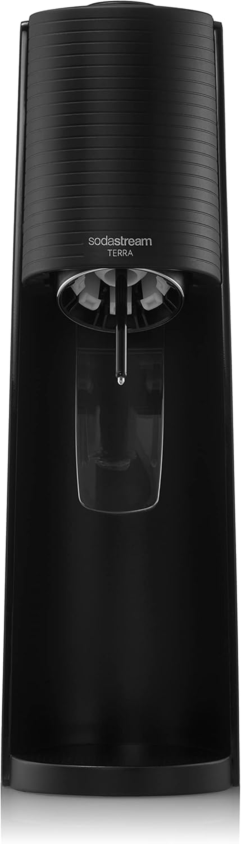 Sodastream Terra Value Pack Sparkling Water Maker with 2 X 1 L Dishwasher Safe Cast Bottles and 1 X Quick Connect CO2 Cylinder for Making up to 60 L of Sparkling Water, Matt Black image number 1