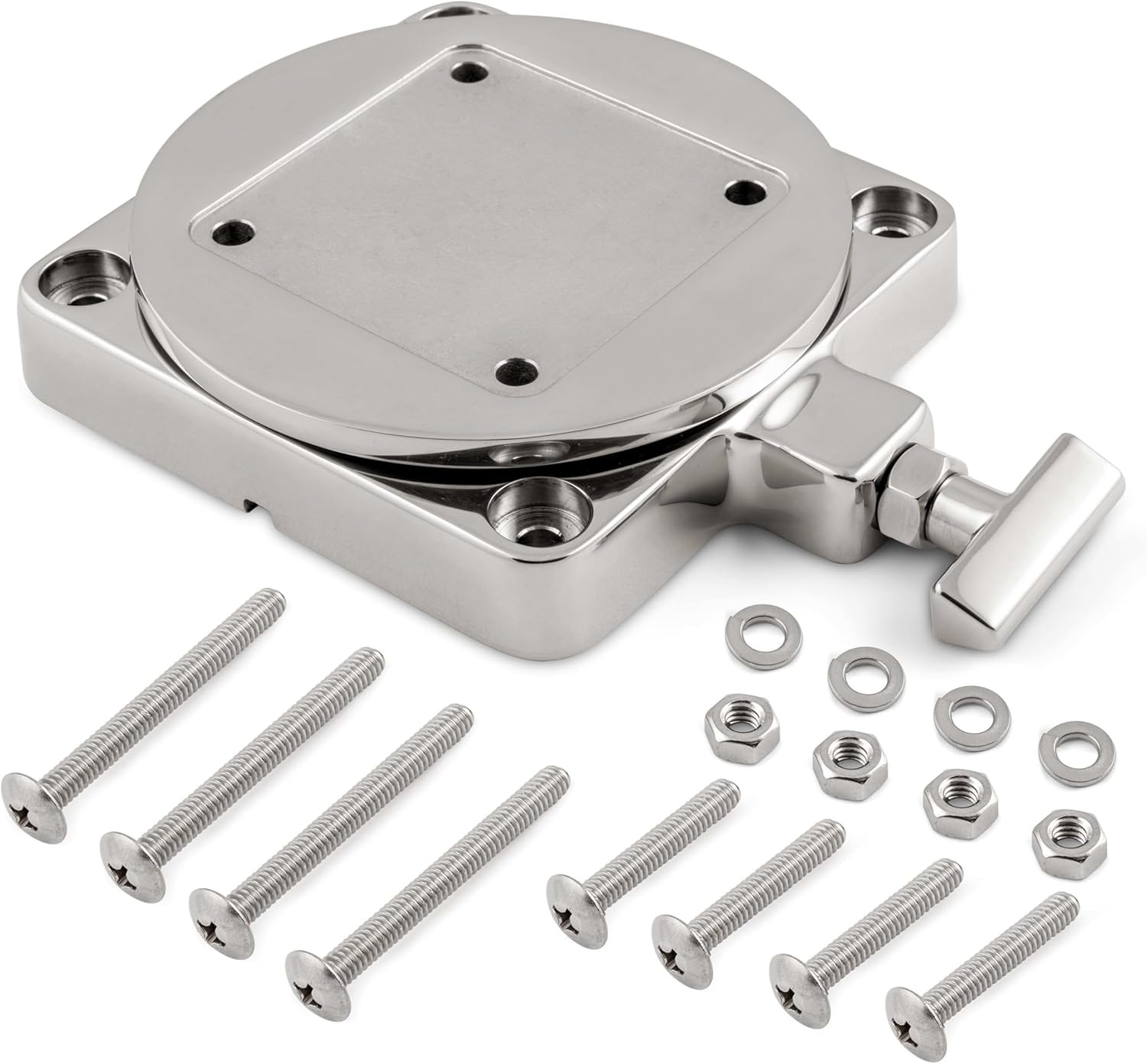 Cannon 1903002 Low-Profile Swivel Downrigger Mounting Base, Stainless Steel image number 5