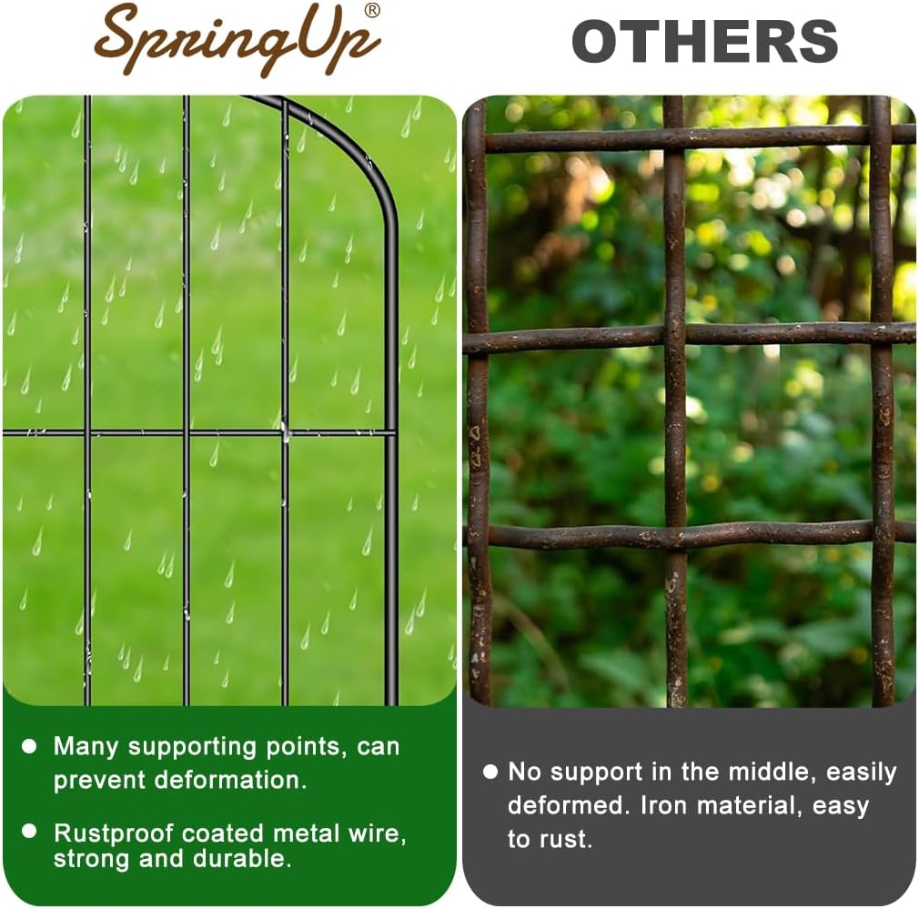 Springup Decorative Garden Fence No Dig Fence 61(H) X33 Cm(L) Animal Barrier Fence 10 Pack Fencing for Outdoor Patio Backyard