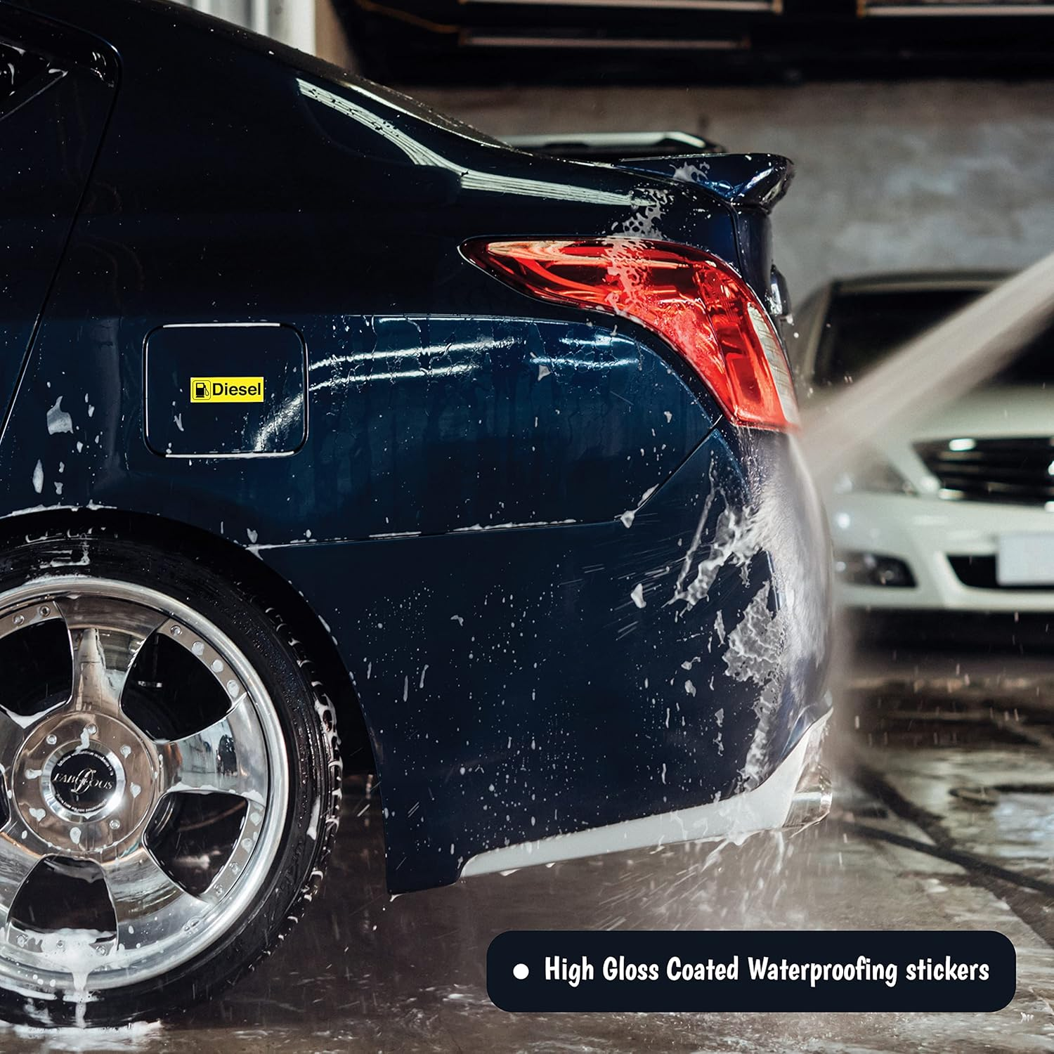 Pack of 5 Diesel Sticker for Fuel Cap Self Adhesive (64 X 22 Mm) Waterproof Diesel Stickers for Cars, Trucks Sara Prints&reg;