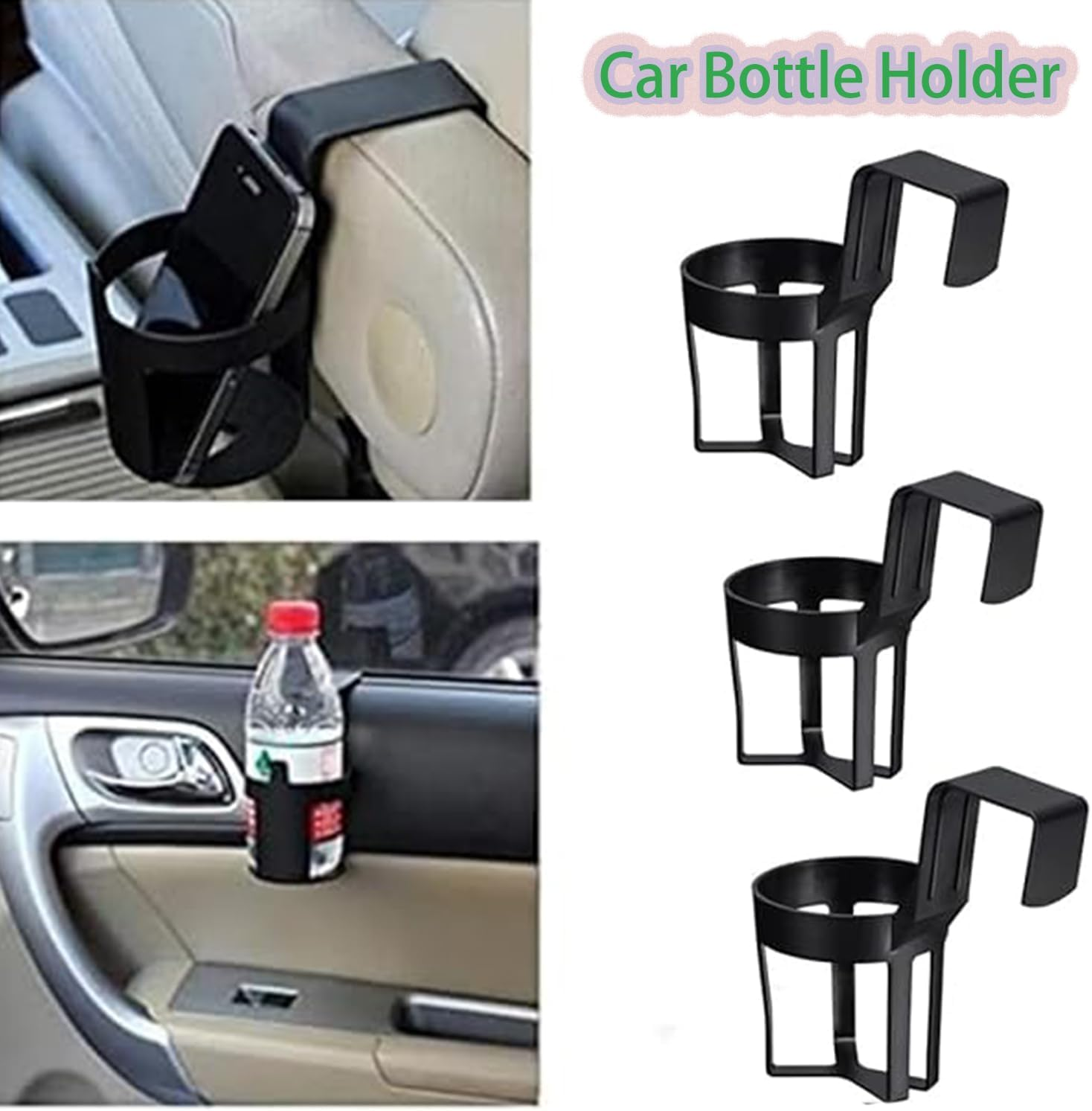 Roczential 3Pcs Car Truck Rack Water Cup Holder Bottle Drink Holder Car Interior Door Window Mount Bracket Auto Drink Bottle Stand image number 2