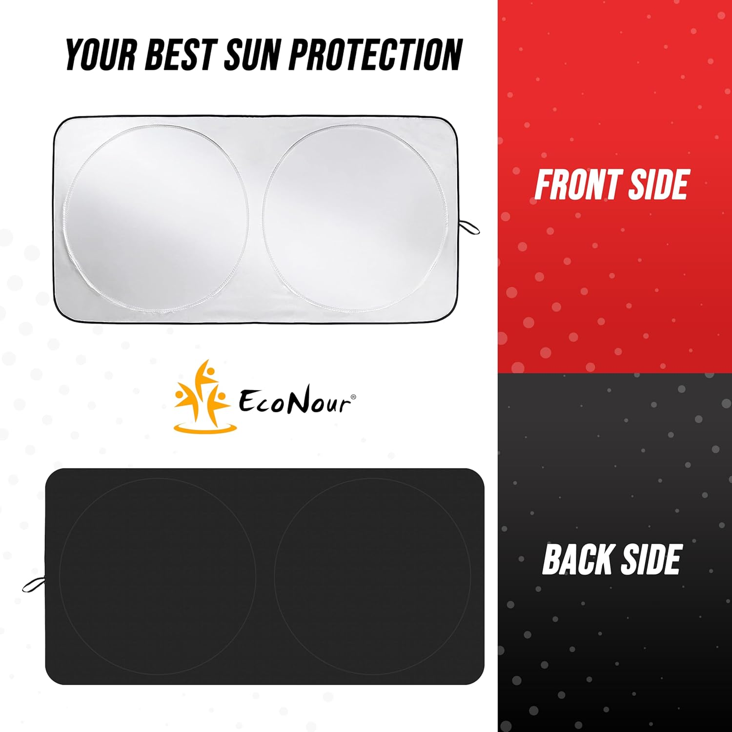 Econour Windshield Sunshade for Car | 240T Polyester Shield for Tesla Model 3 Sunshade | Superior UV & Heat Protection Model Y Sunshade | Car Interior Accessories for Summer image number 3