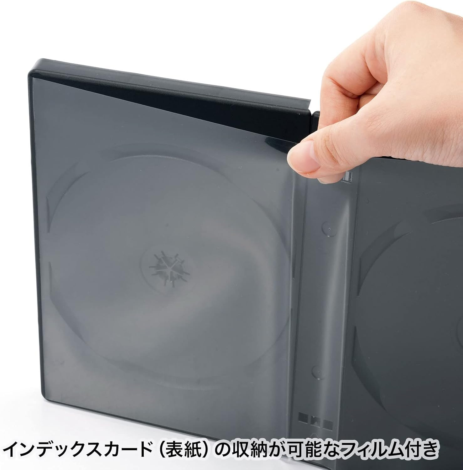 Sanwa Supply DVD-TW8-03BKN DVD Tall Case (8 Disc Storage, Set of 3, Black) image number 1