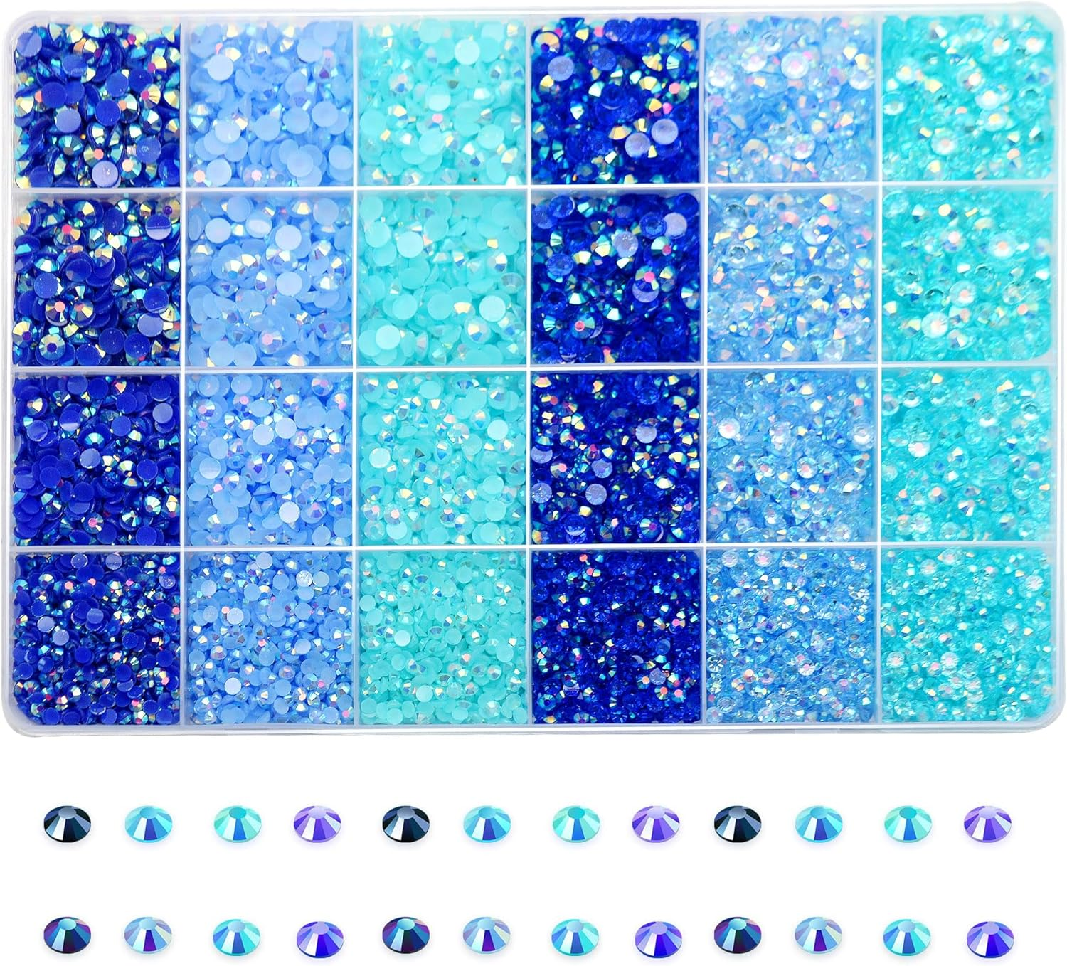 5Mm Rainbow Rhinestones, Clear Crystal Bling Colored Resin Jelly Rhinestones for Crafts, Tumblers, Clothes, Shoes, Nail Art Decoration (8000Pcs)