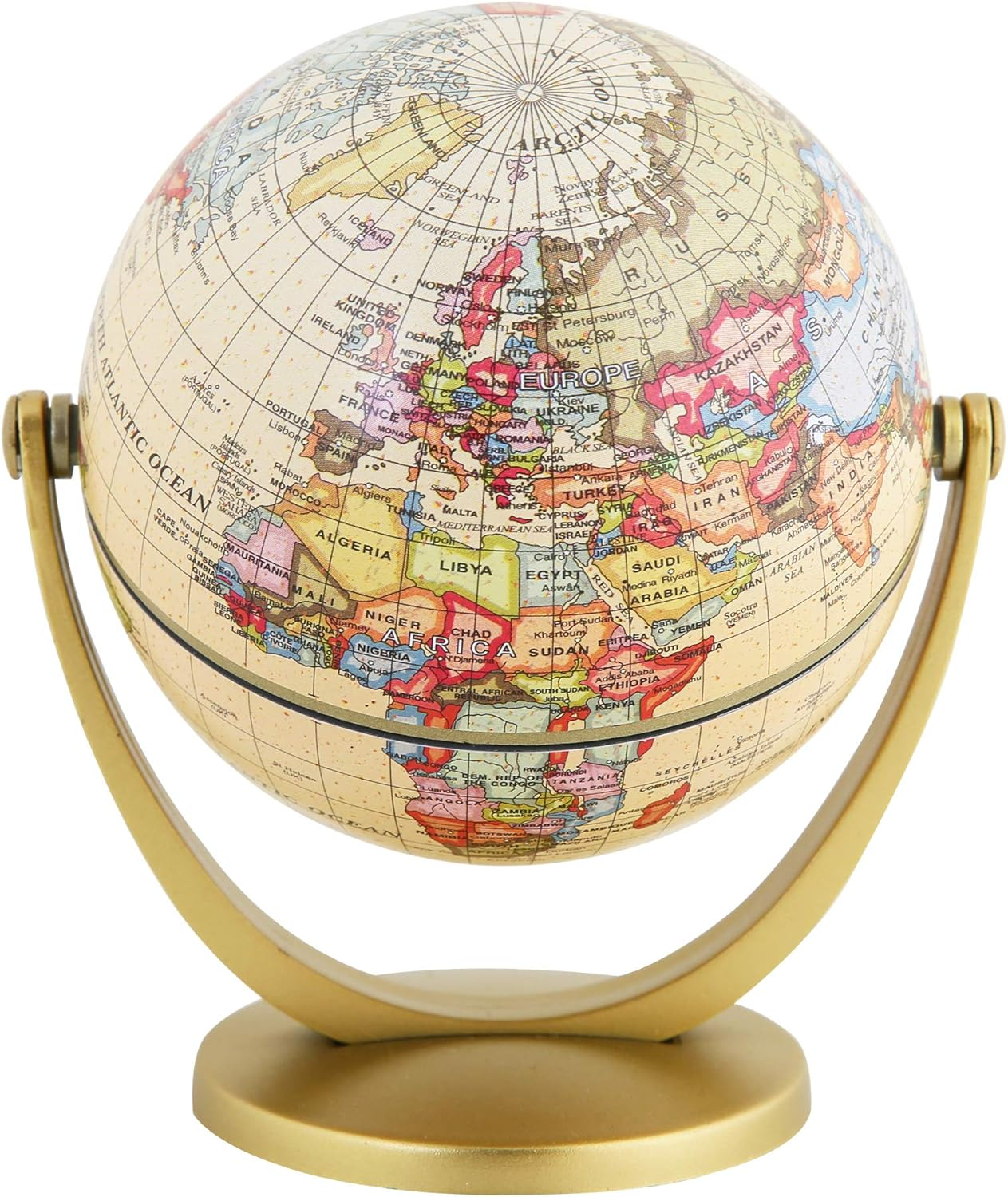 Exerz 10Cm Antique Globe - Mini Globe - Vintage Colour Modern Map (Diameter: 10Cm) image number 5