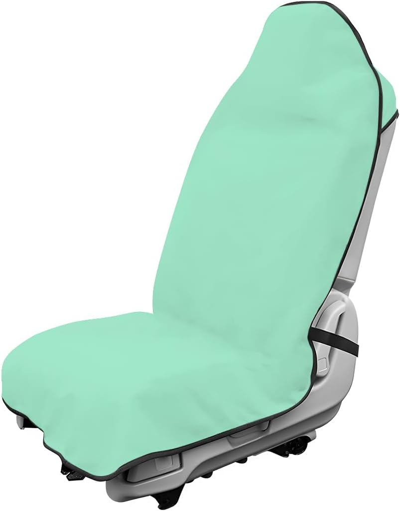 DXNQ Waterproof Car Towel Seat Cover, Sweating Non-Slip Premium Towel Carseat Cover Protector, Universal Soft Machine Washable Car Truck SUV Front Seat Cover for Gym Workout Beach Hiking (Black) - Black image number 3