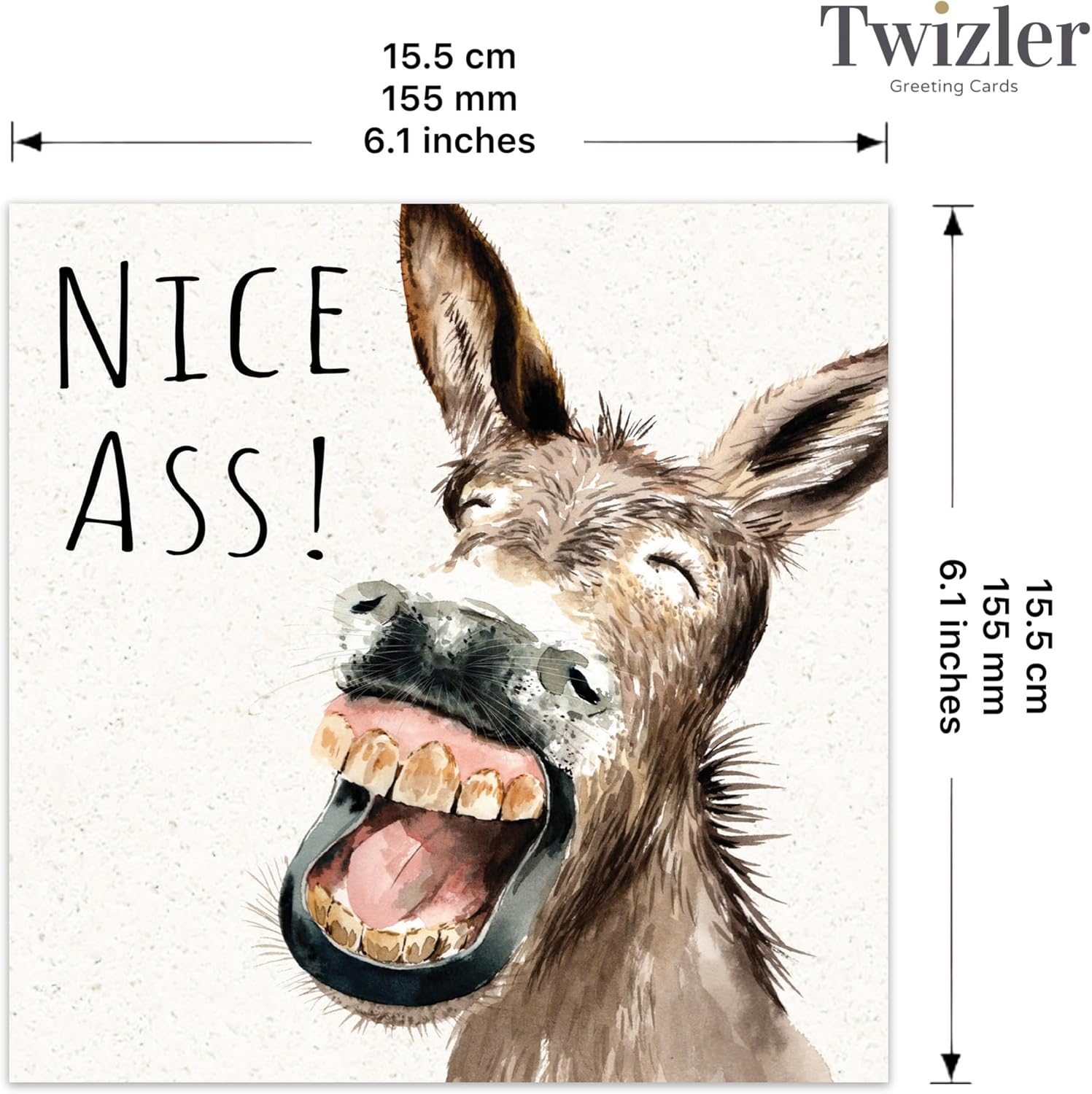 Twizler Funny Valentine'S Day Card with Donkey - Valentine Card for Husband Wife or Boyfriend Girlfriend - Valentine'S Card for Him Her or Fianc&eacute; Fianc&eacute;e Partner image number 4
