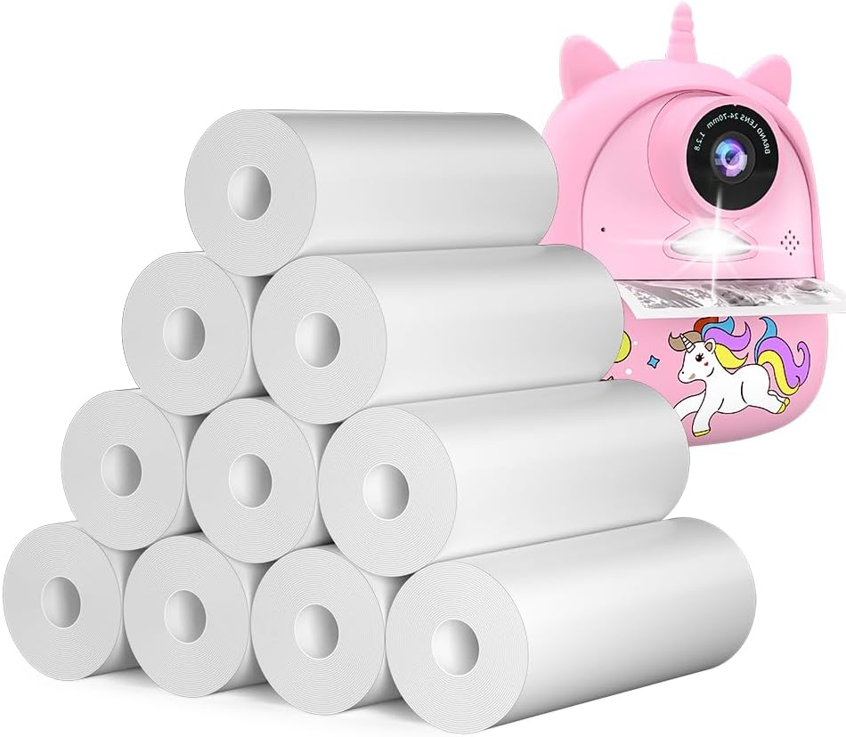 Kids Instant Camera Refill Print Paper- Photo Printer Thermal Paper Rolls Instant Print Camera Refill-Paper (10Paper)