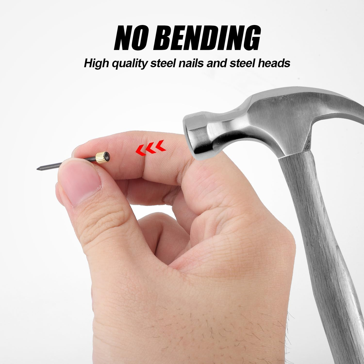 120Pcs Picture Hanging Nails, Steel Pin & Brass Head Picture Frame Nails with Plastic Box 4 Size Picture Decorative Hangers for Pictures Mirrors Baskets image number 1