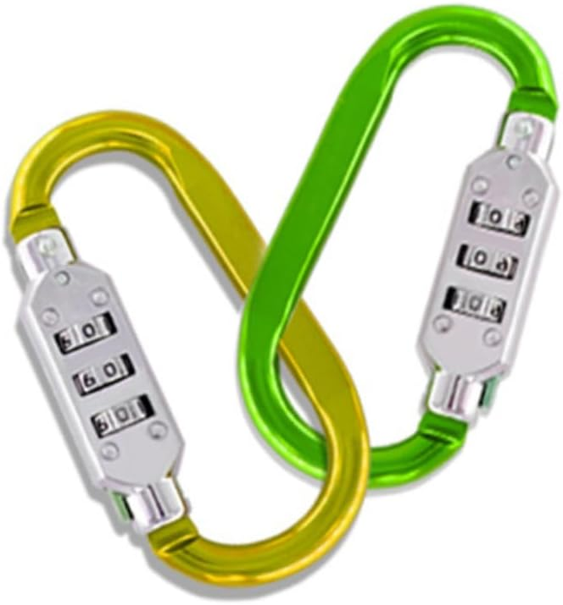 Outanaya Travel Backpack and Suitcase Carabiner Lock Combination Anti-Theft Compact 3.2 Inch Aluminum Alloy Lightweight Padlock Random Color image number 2