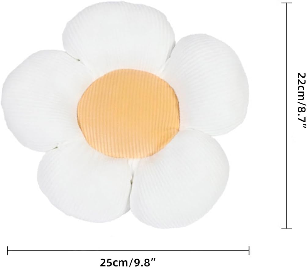 AIMALL Plush Flower Car Headrest Neck Pillow, Cute and Comfortable Cushion for Car and Office Chair, Soft Support, Easy Attachment, 9.8" Diameter, 8.7" Height