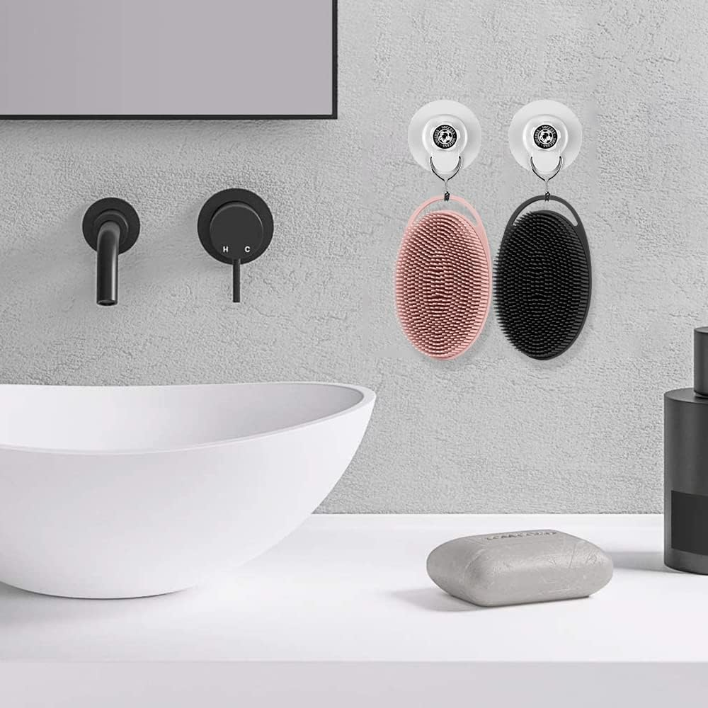 2Pcs Silicone Body Scrubber, Shower Bath Scrubber, 2 in 1 Bath and Shampoo Brush, Body Scrubber, Shower Cleaning Exfoliating Use image number 3