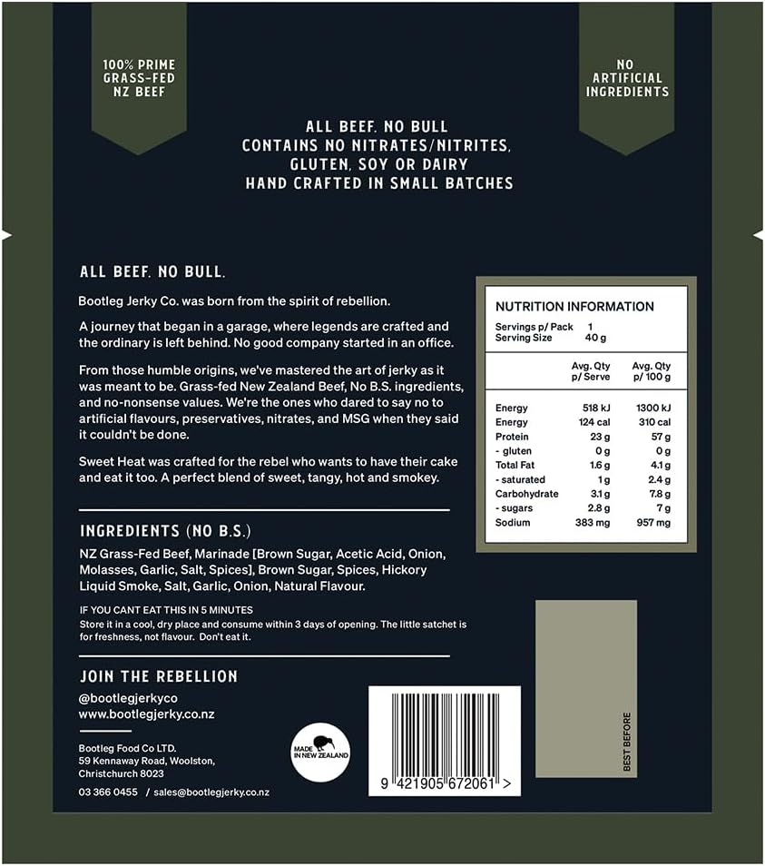 Bootleg Jerky - Sweet Heat 40G image number 2