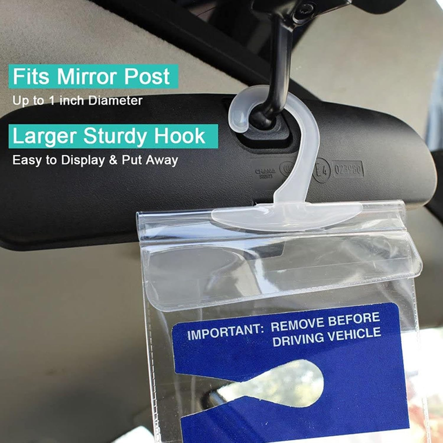 Handicap Parking Placard Holder - Clear Handicapped Placard Holder for Car - Handicapped Placard Holder with Hook, Garage Parking Aid, Handicap Accessories image number 4